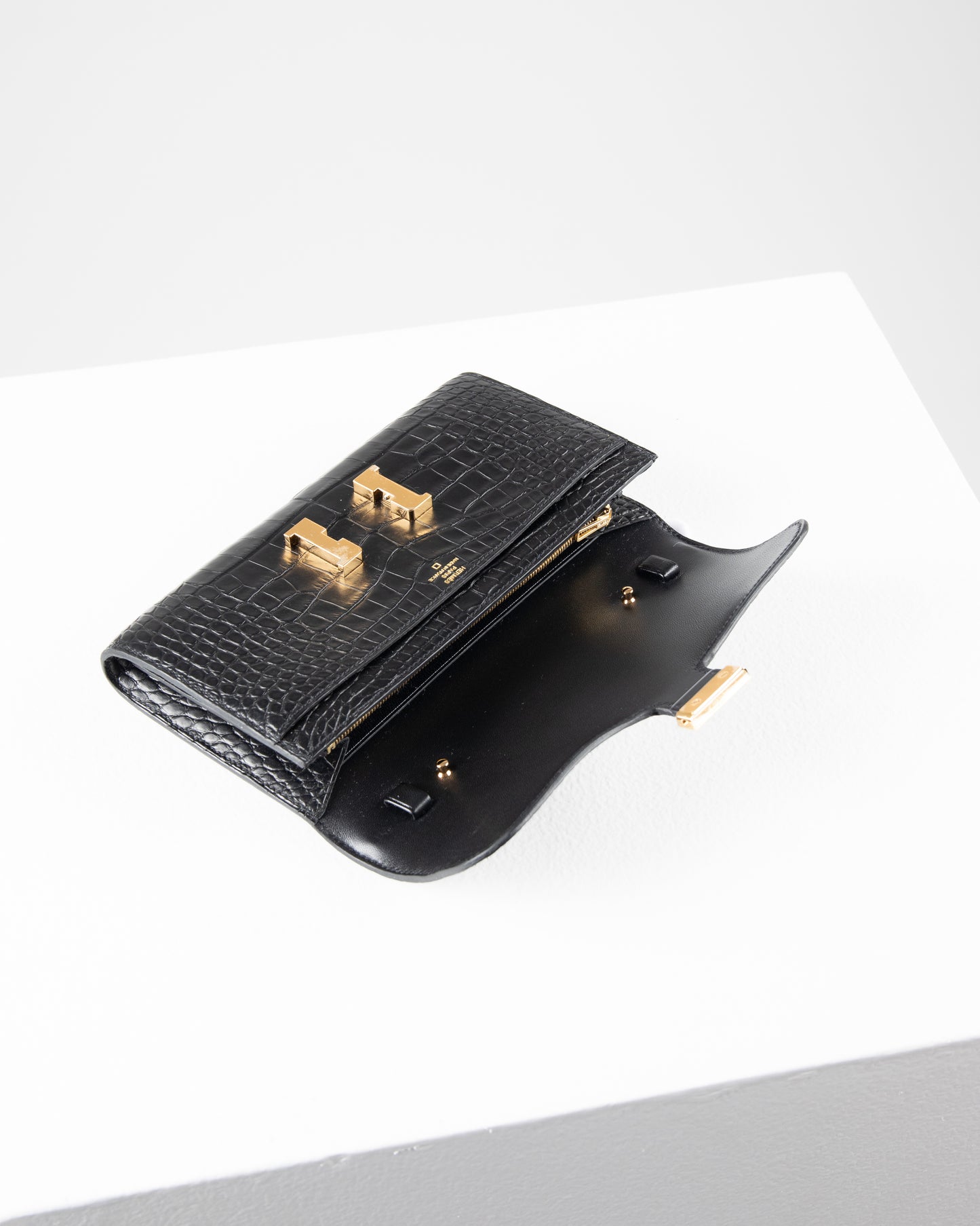 Constance To Go Black Matte Alligator with Gold Hardware
