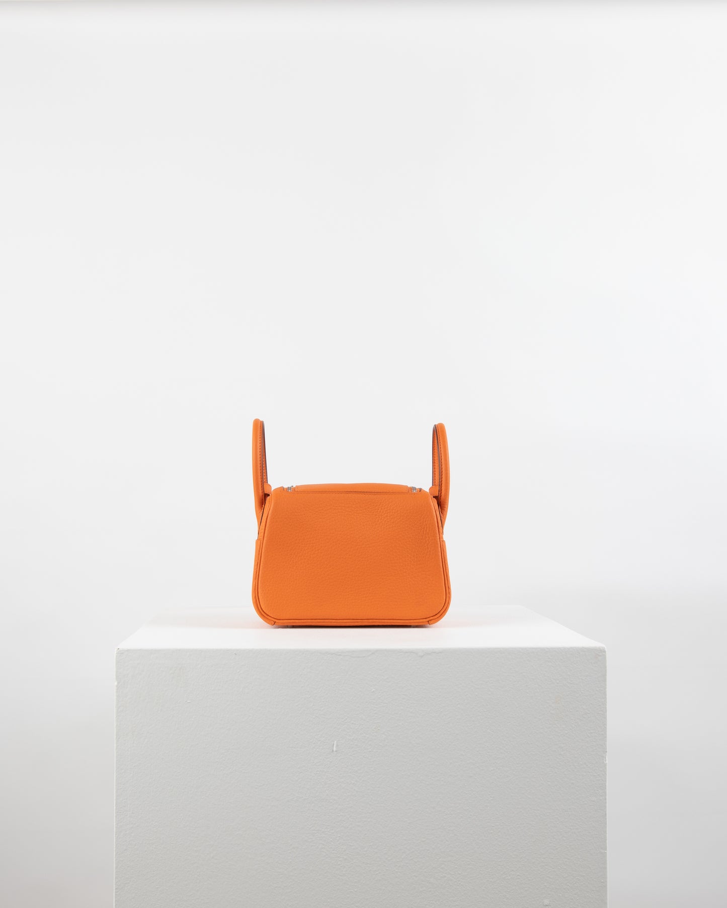 Mini Lindy Orange in Taurillon Clemence Leather with Palladium Hardware