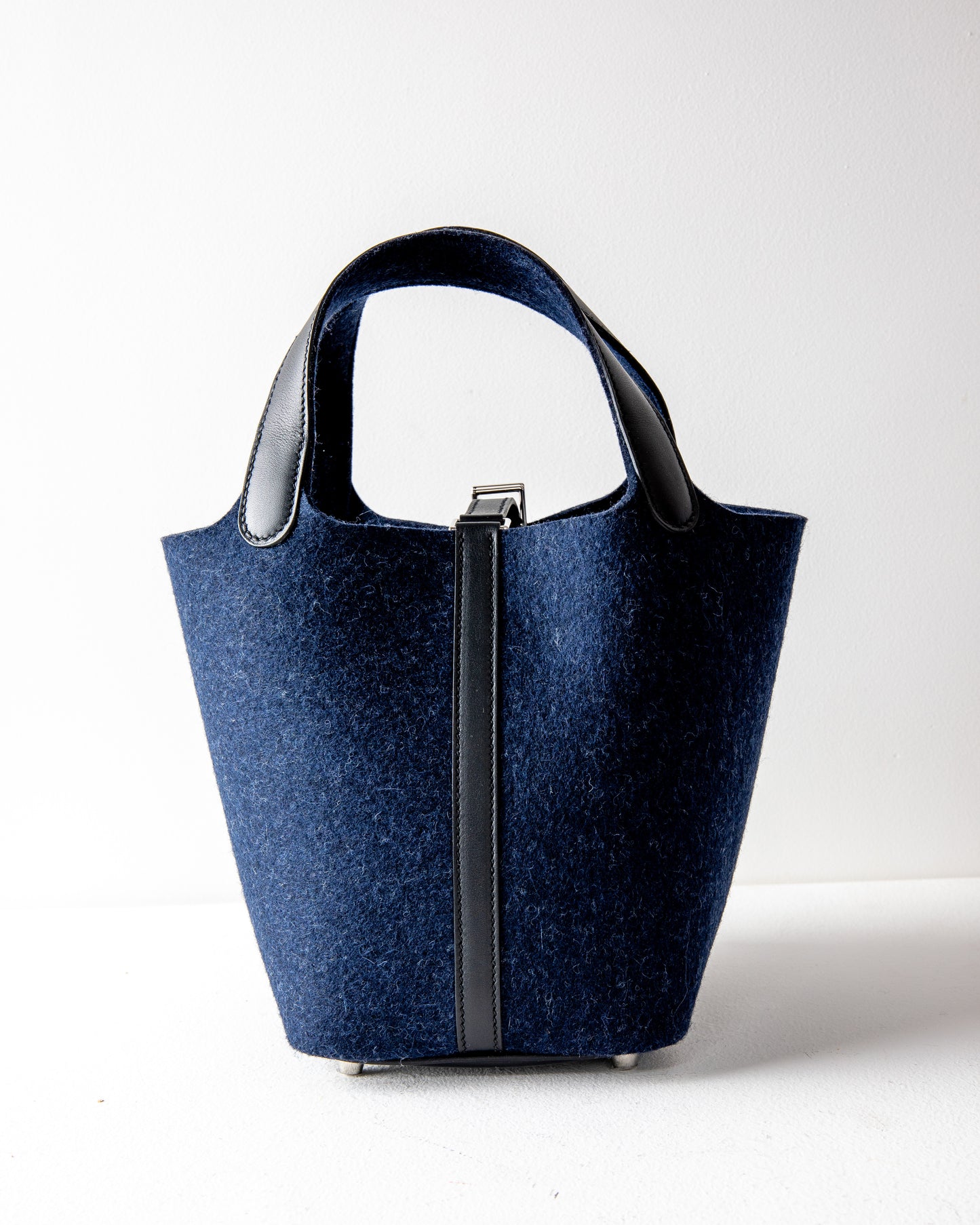 Picotin 18 in Bleu Nuit Black Felt/Swift with Palladium Hardware