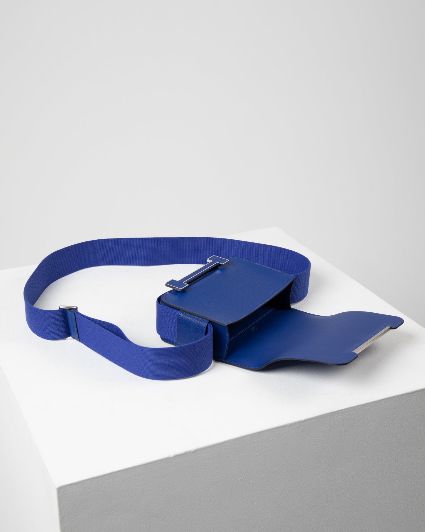 Geta Bleu Electric in Mysore Goatskin with Canvas Strap and Bleu H Buckle
