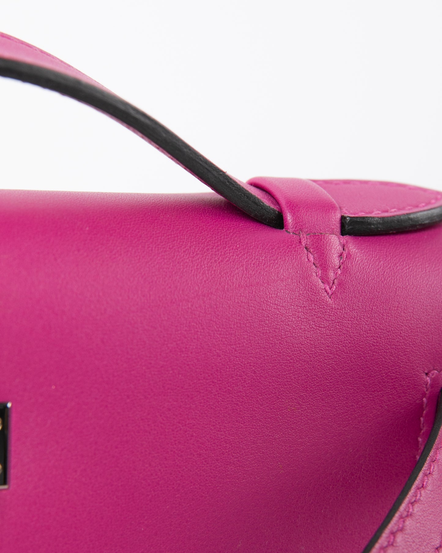 Kelly Pochette in Rose Pourpre Swift with Palladium Hardware