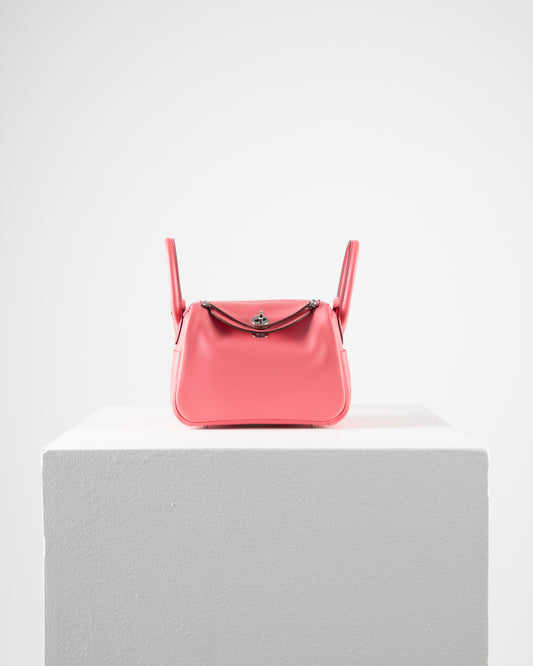 Mini Lindy Rose Azalee in Swift Leather with Palladium Hardware