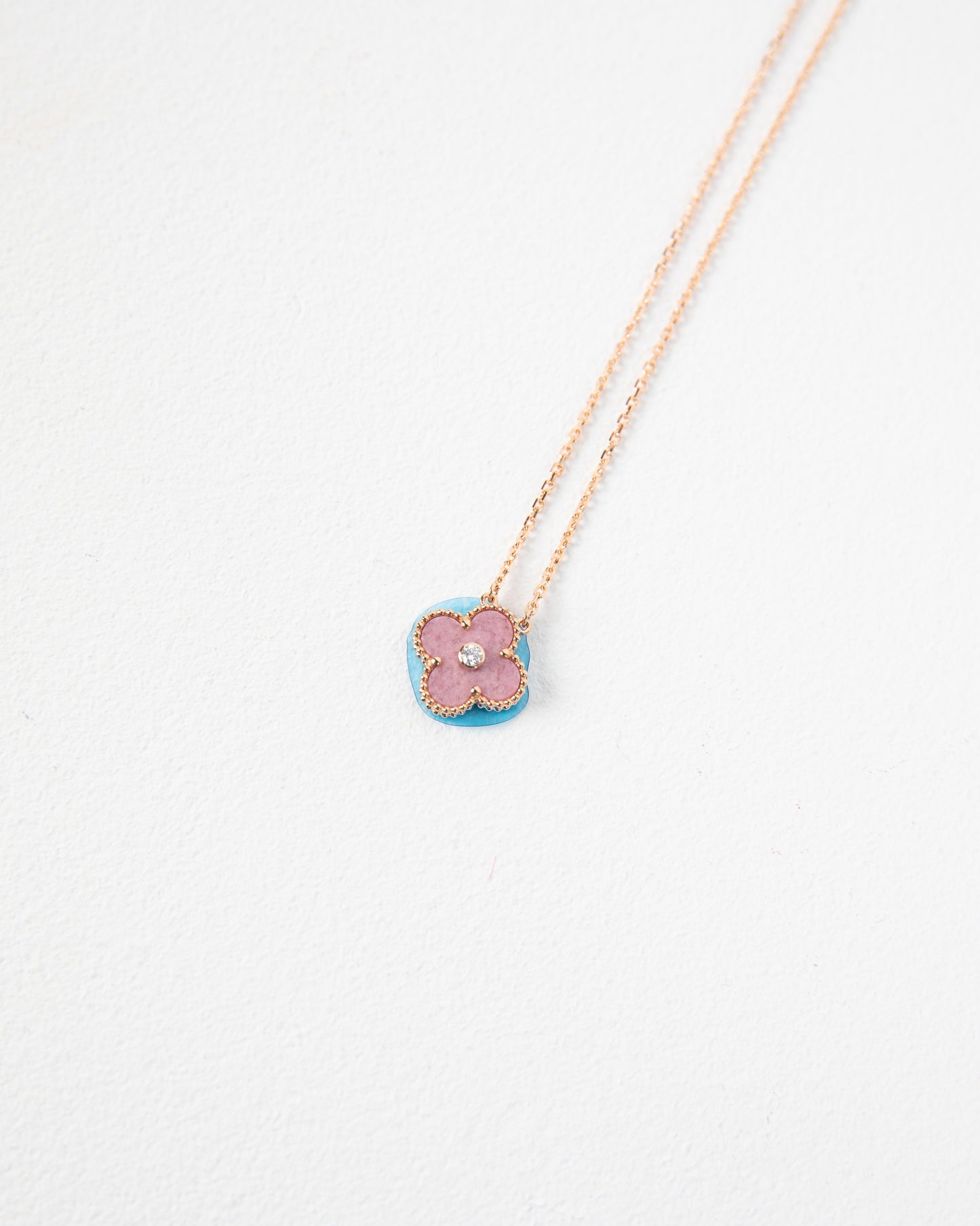 Van Cleef & Arpels Limited Edition 2021 Holiday Pendant in Rhodonite and Rose Gold