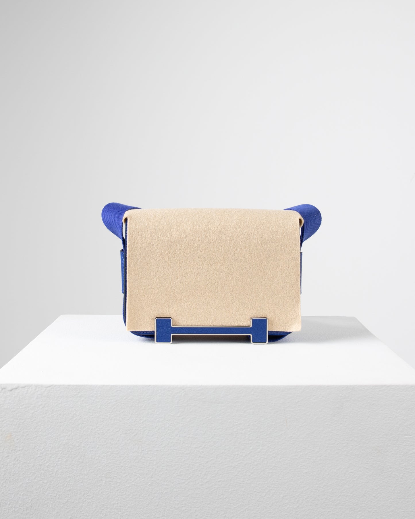 Geta Bleu Electric in Mysore Goatskin with Canvas Strap and Bleu H Buckle