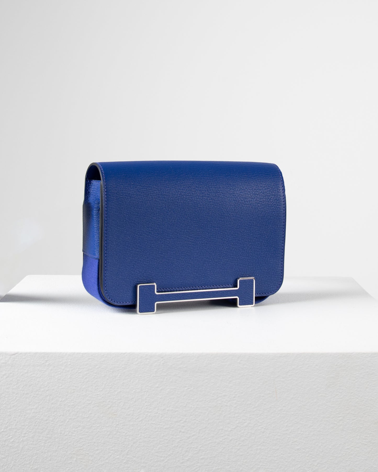 Geta Bleu Electric in Mysore Goatskin with Canvas Strap and Bleu H Buckle