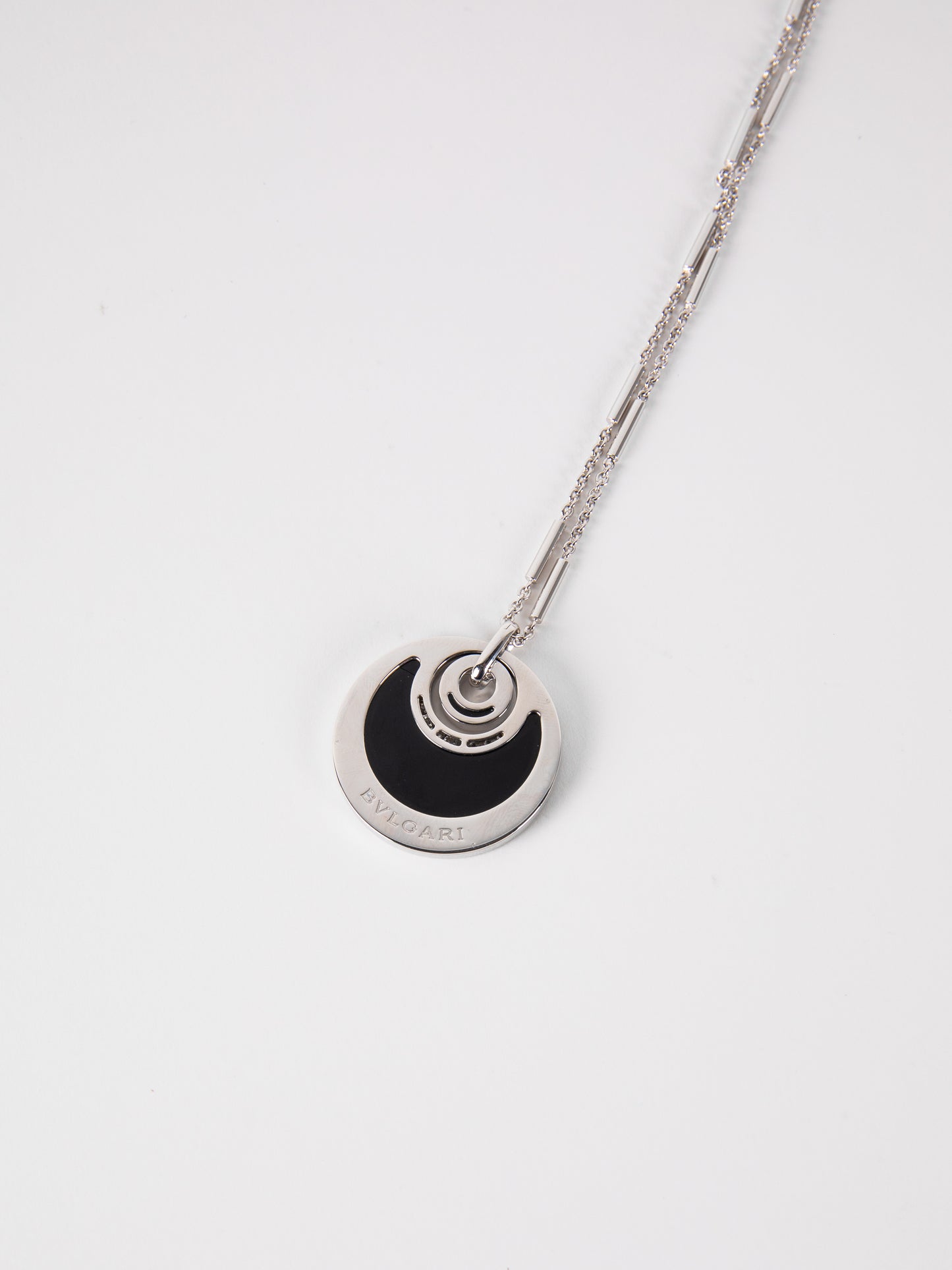 Bvlgari Intarsio Necklace in White Gold with Onyx & Diamonds