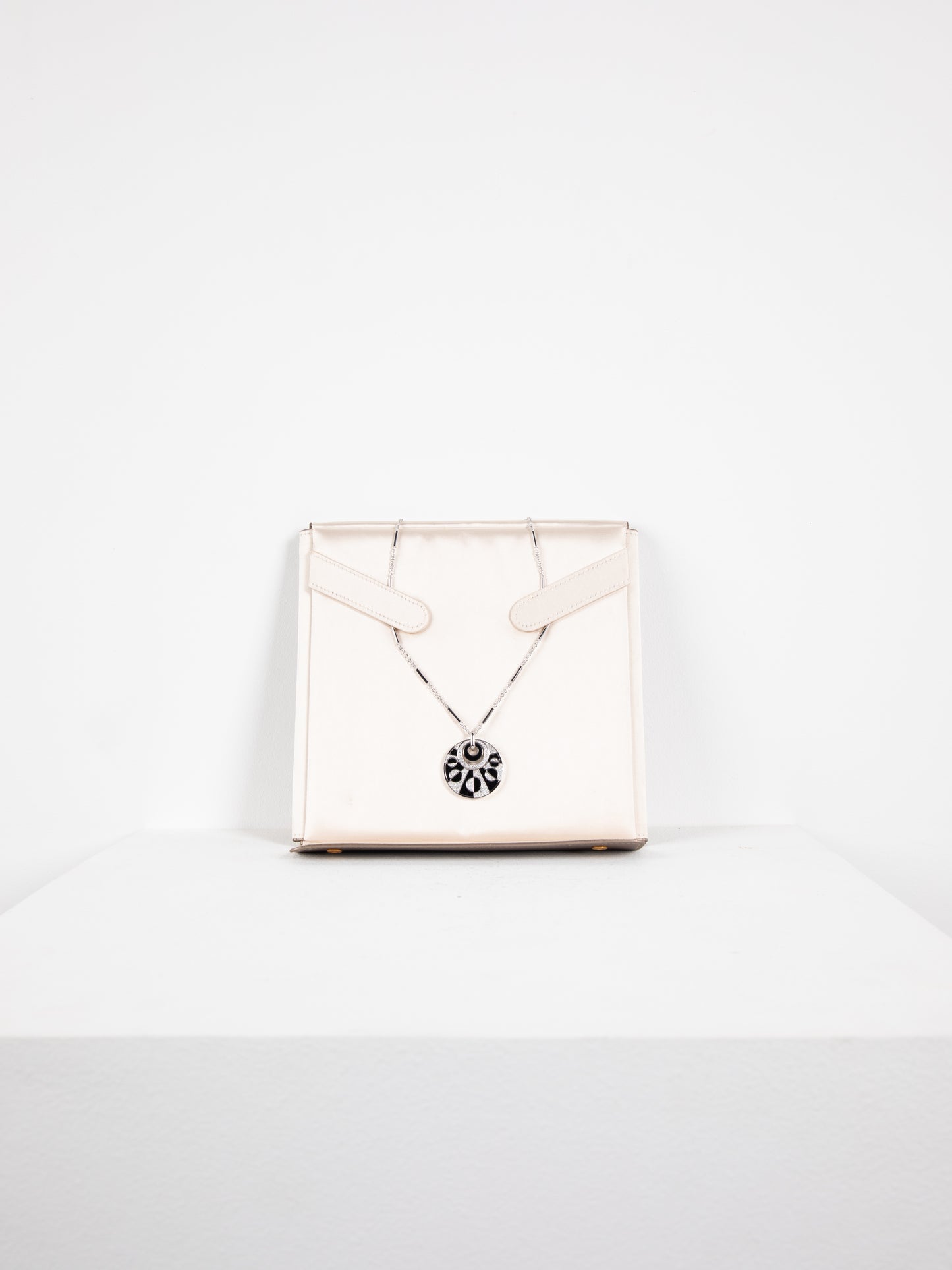 Bvlgari Intarsio Necklace in White Gold with Onyx & Diamonds