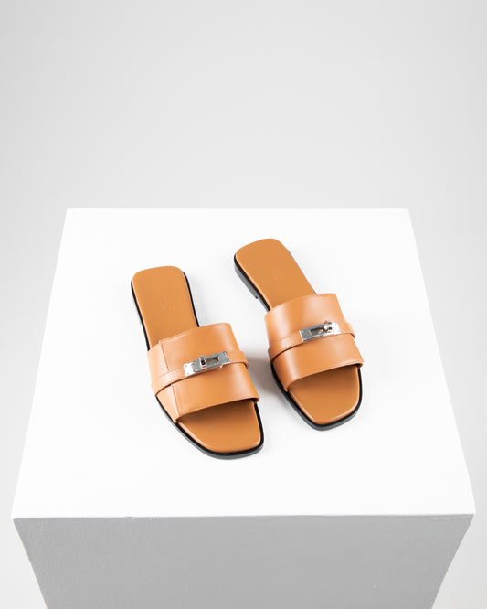 Gabriel Sandal in Gold with Palladium Hardware