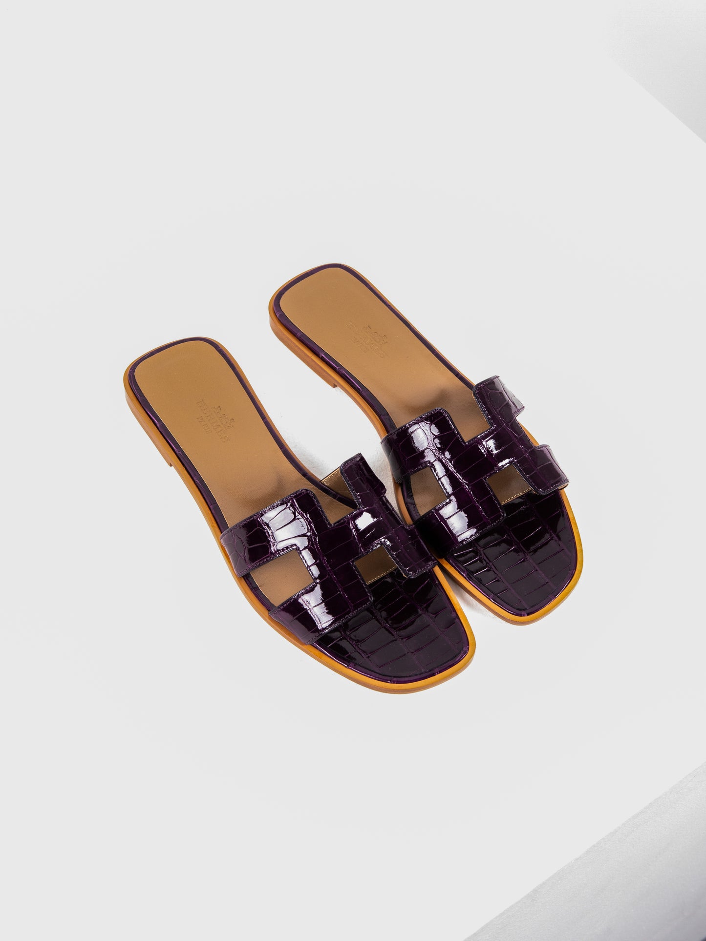 Oran Sandal in Alligator Amethyste/Violet
