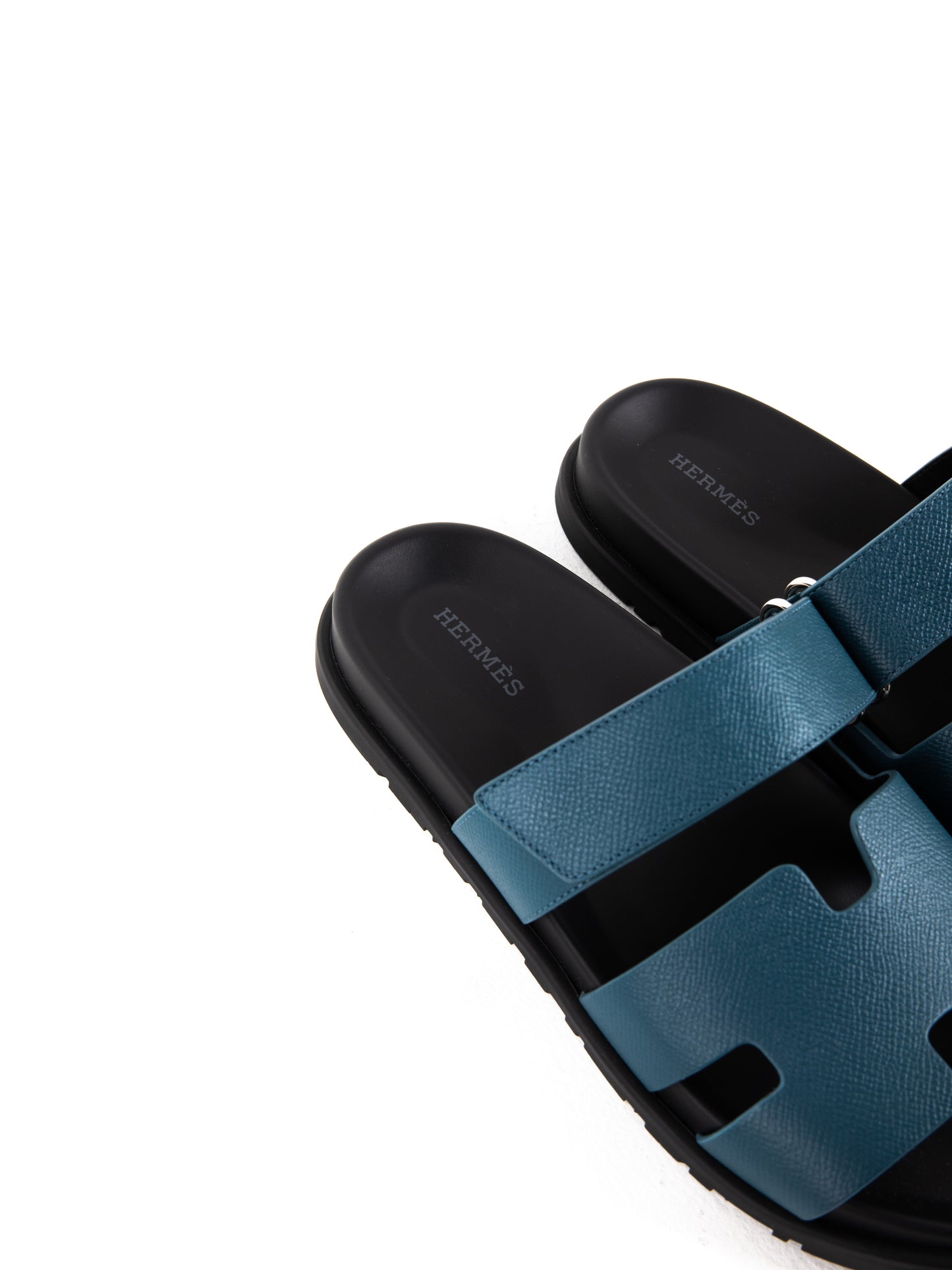 Chypre Sandal in Epsom Bleu Canard