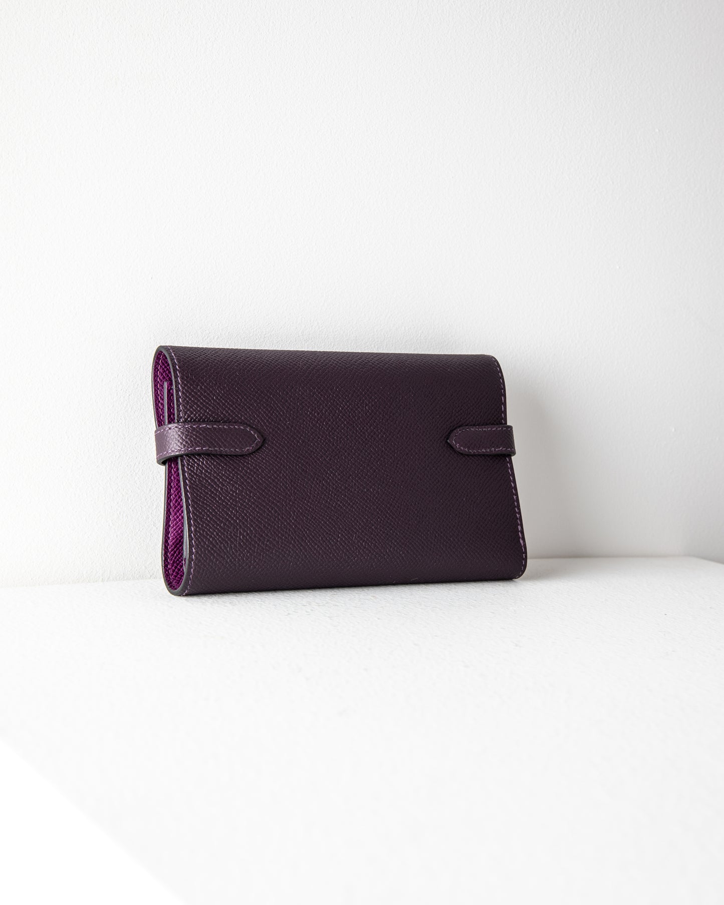Kelly Wallet in Purple with Gold Hardware