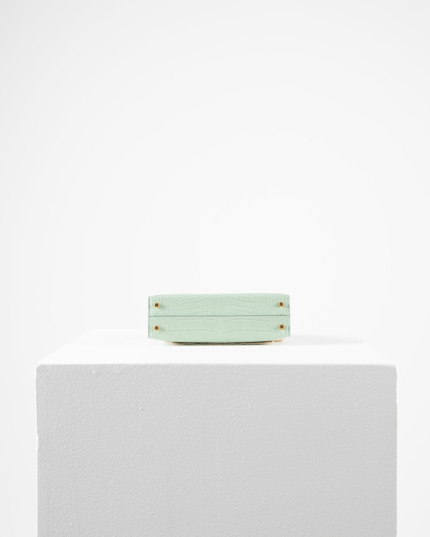 Kelly 20 Vert D'eau Sellier Matte Alligator Mississippiensis with Gold Hardware