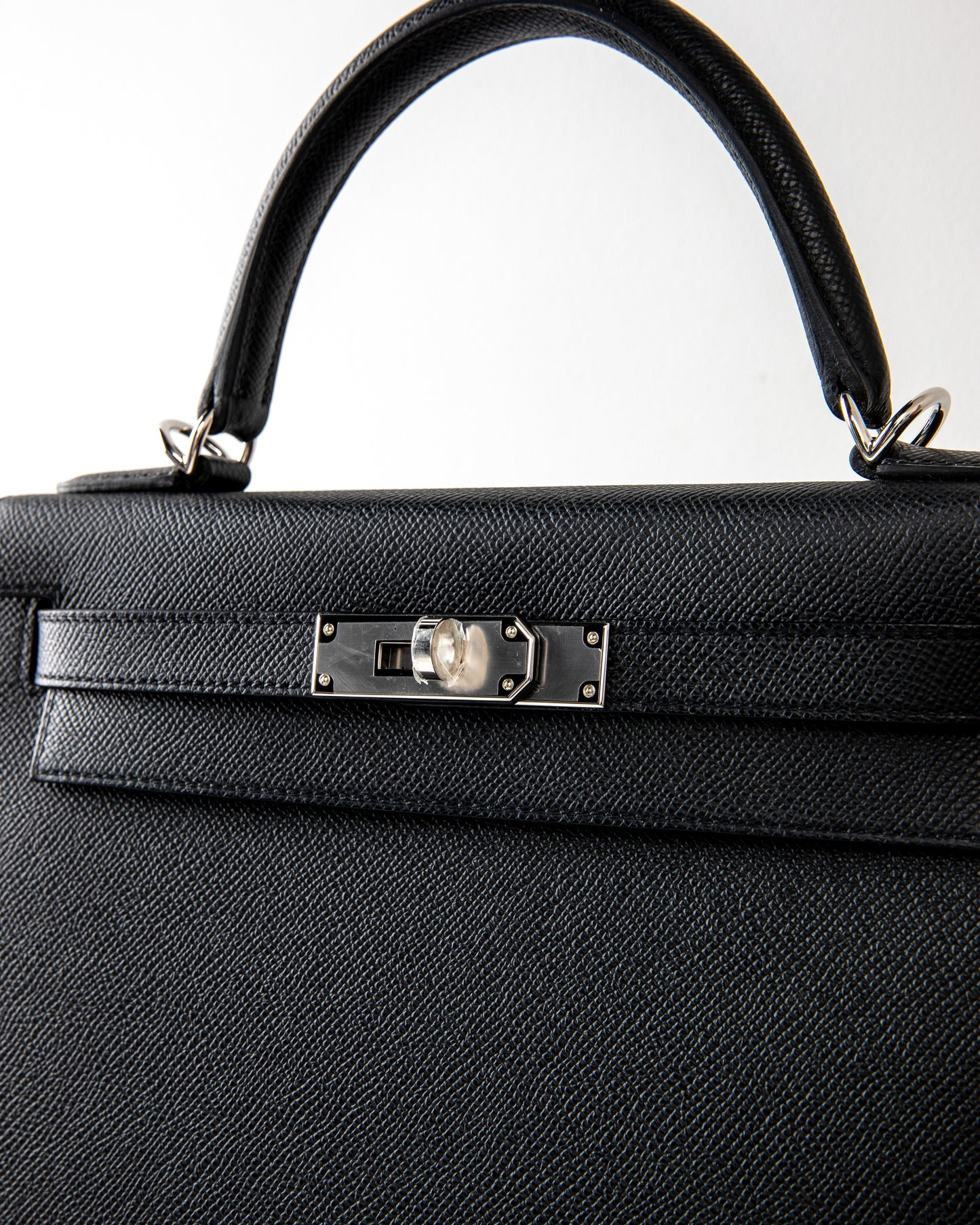 Kelly 28 in Sellier Leather Black with Palladium Hardware
