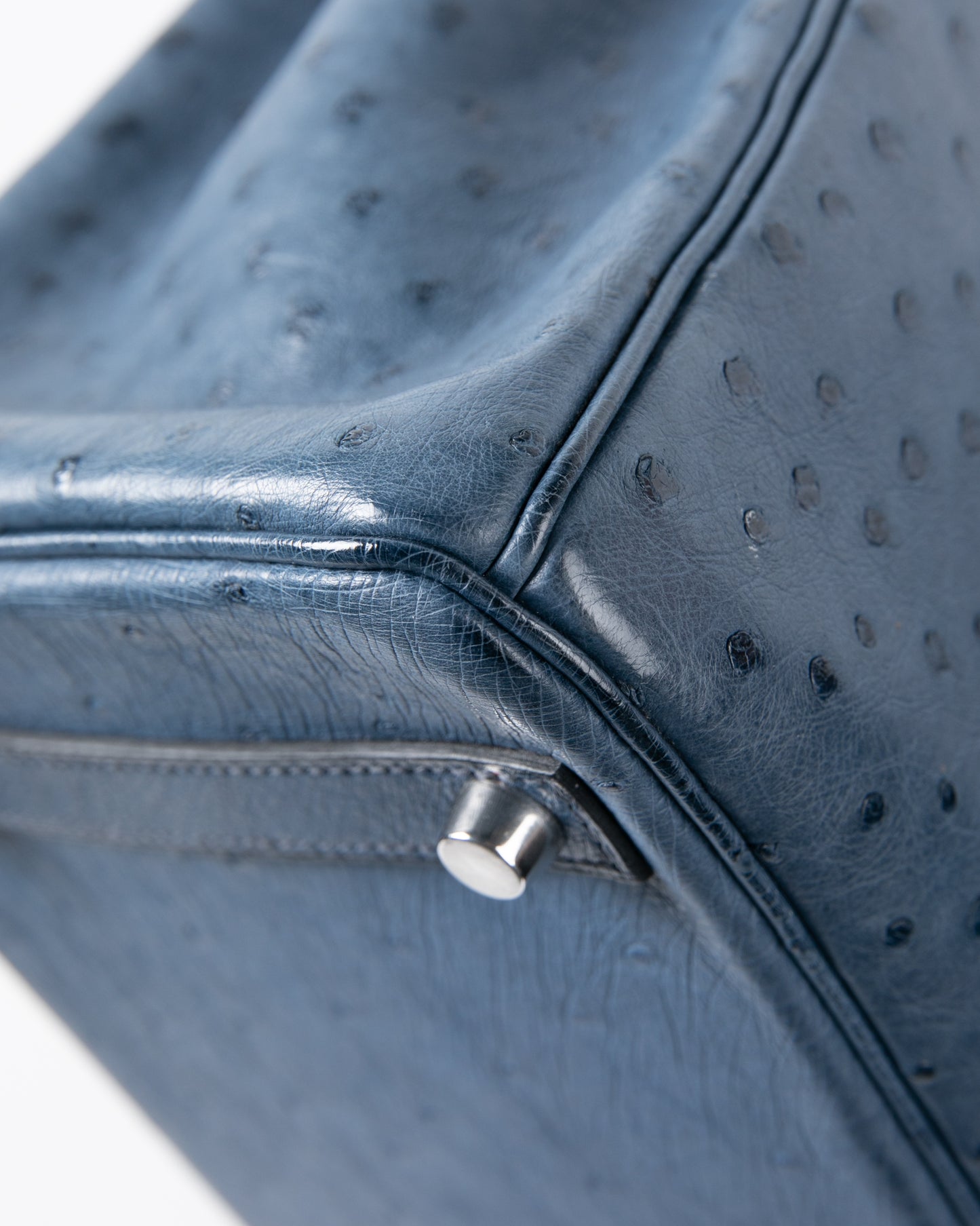 Birkin 30 in Blue Roi Ostrich with Palladium Hardware