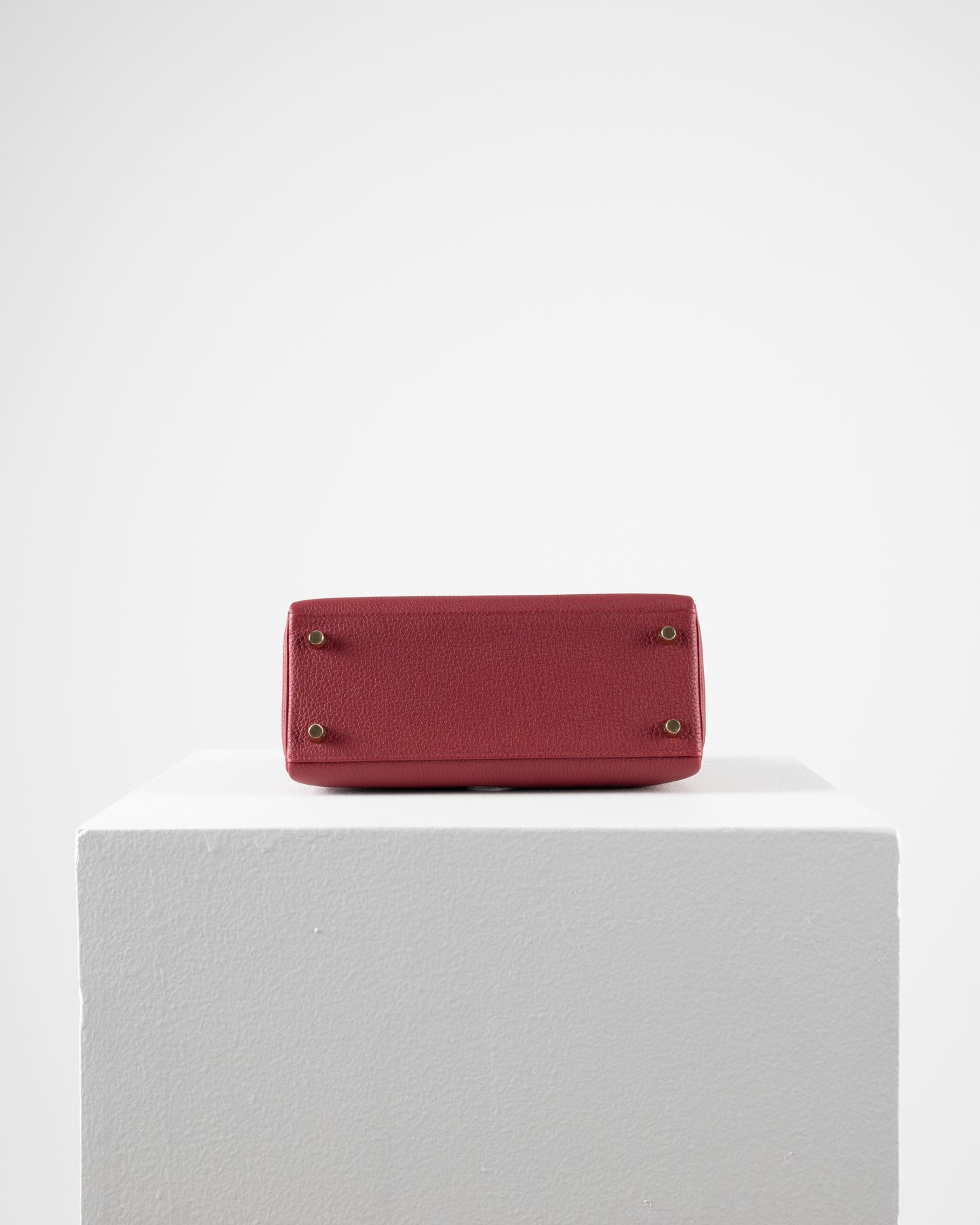 Kelly 25 Rouge Grenat in Togo Leather with Gold Hardware