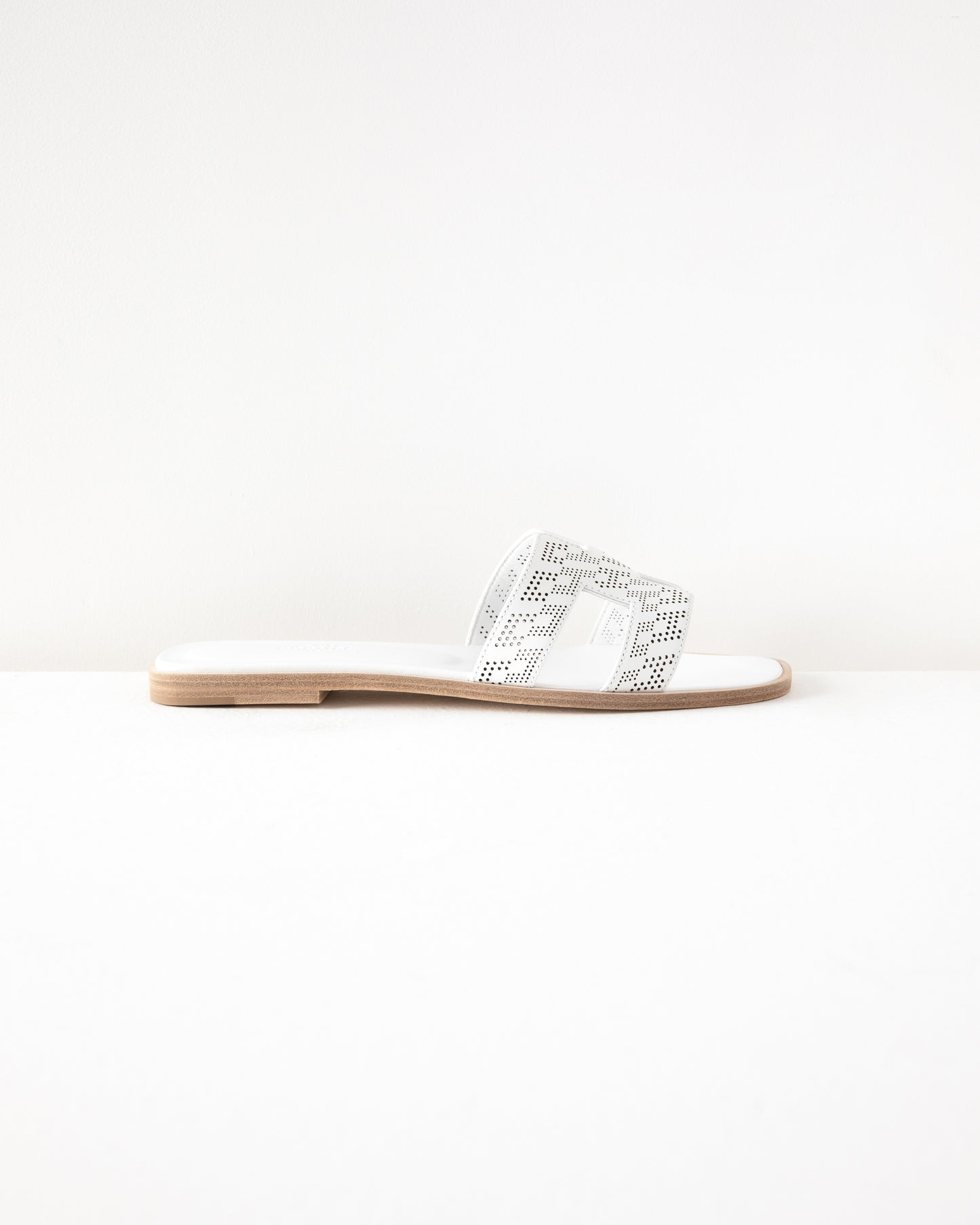 Oran Sandal in Perforated White