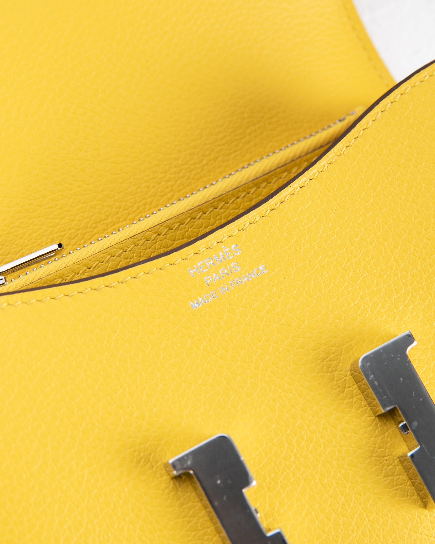 Constance Slim Compact in Jaune De Naples Evercolor with Palladium Hardware