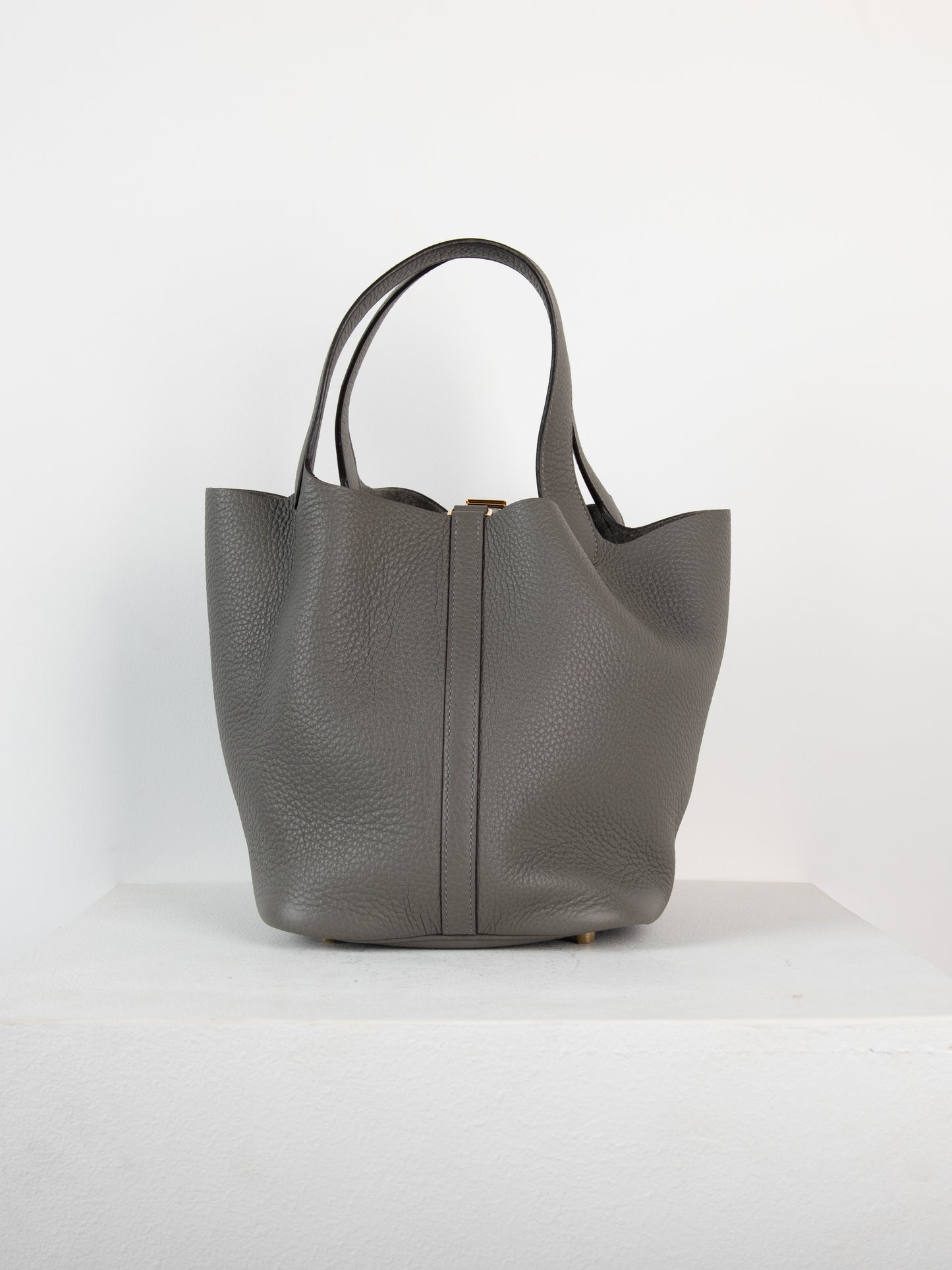 Picotin 22 in Gris Meyer Clemence with Gold Hardware