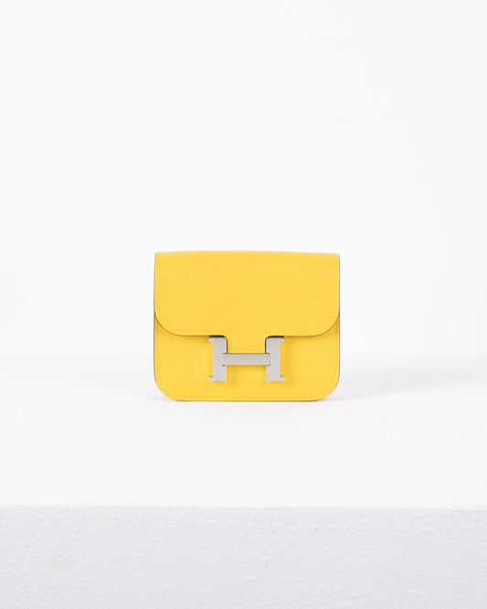 Constance Slim Compact in Jaune De Naples Evercolor with Palladium Hardware