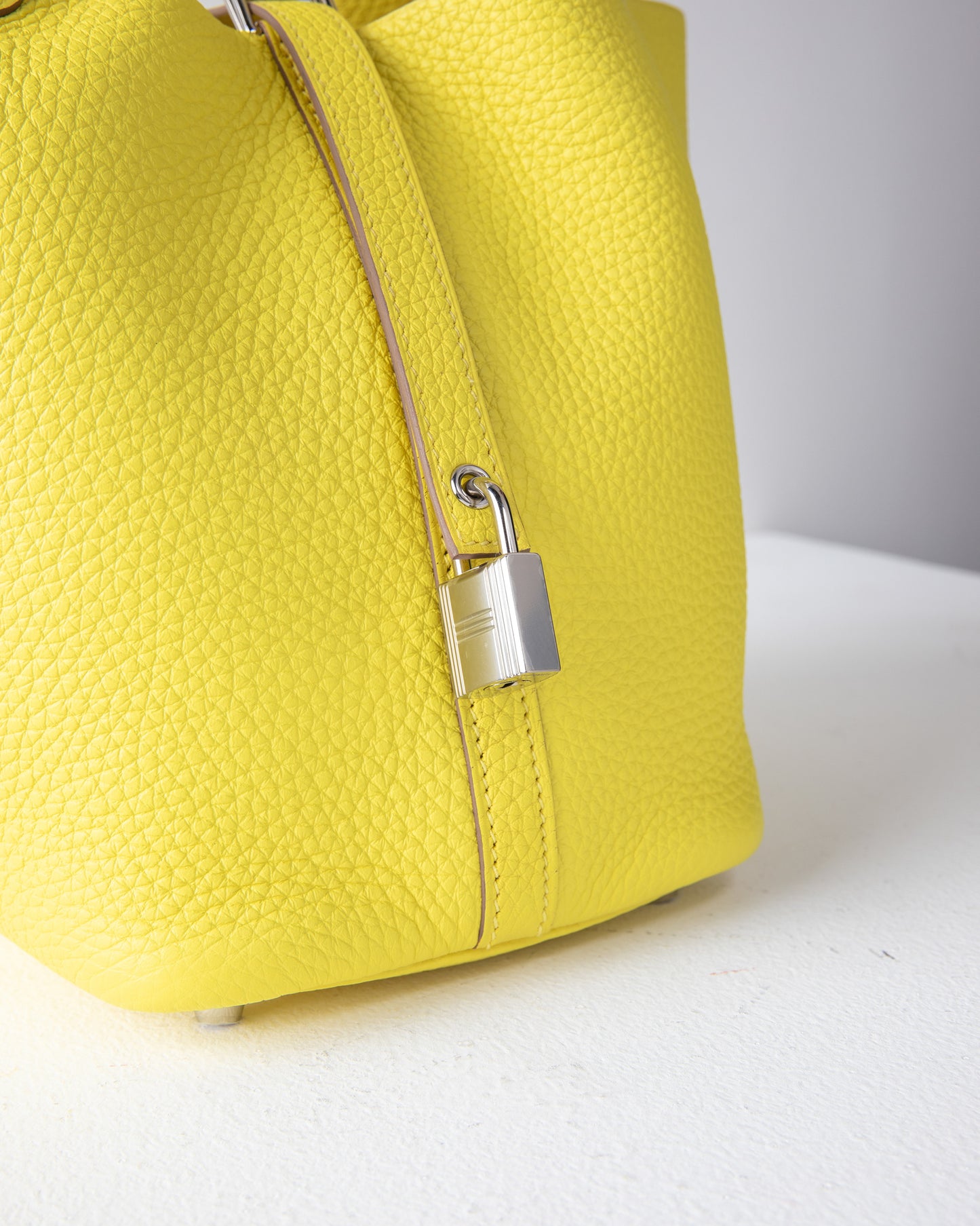 Picotin 18 in Lime Clemence Leather with Palladium Hardware