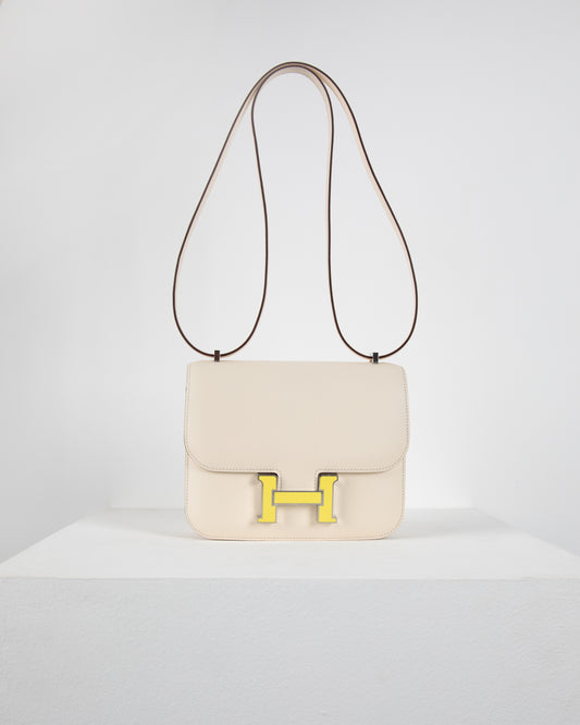 Constance 18 Nata in Epsom Leather with Yellow Enamel Palladium Hardware