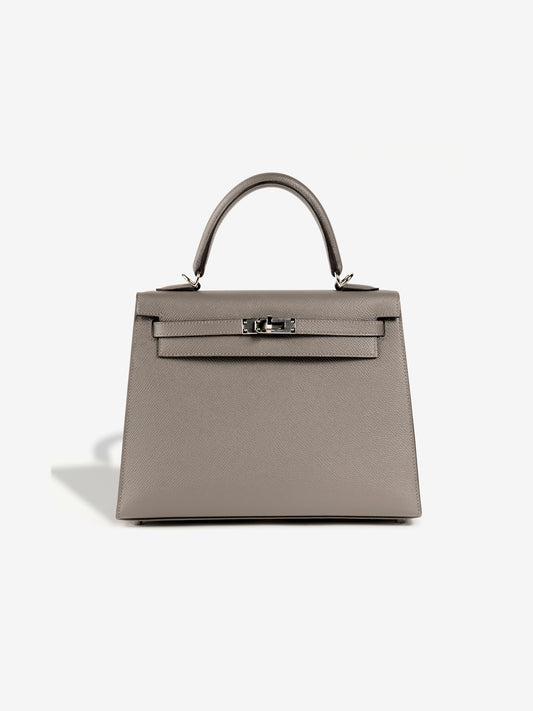 Kelly 25 Gris Meyer with Palladium Hardware