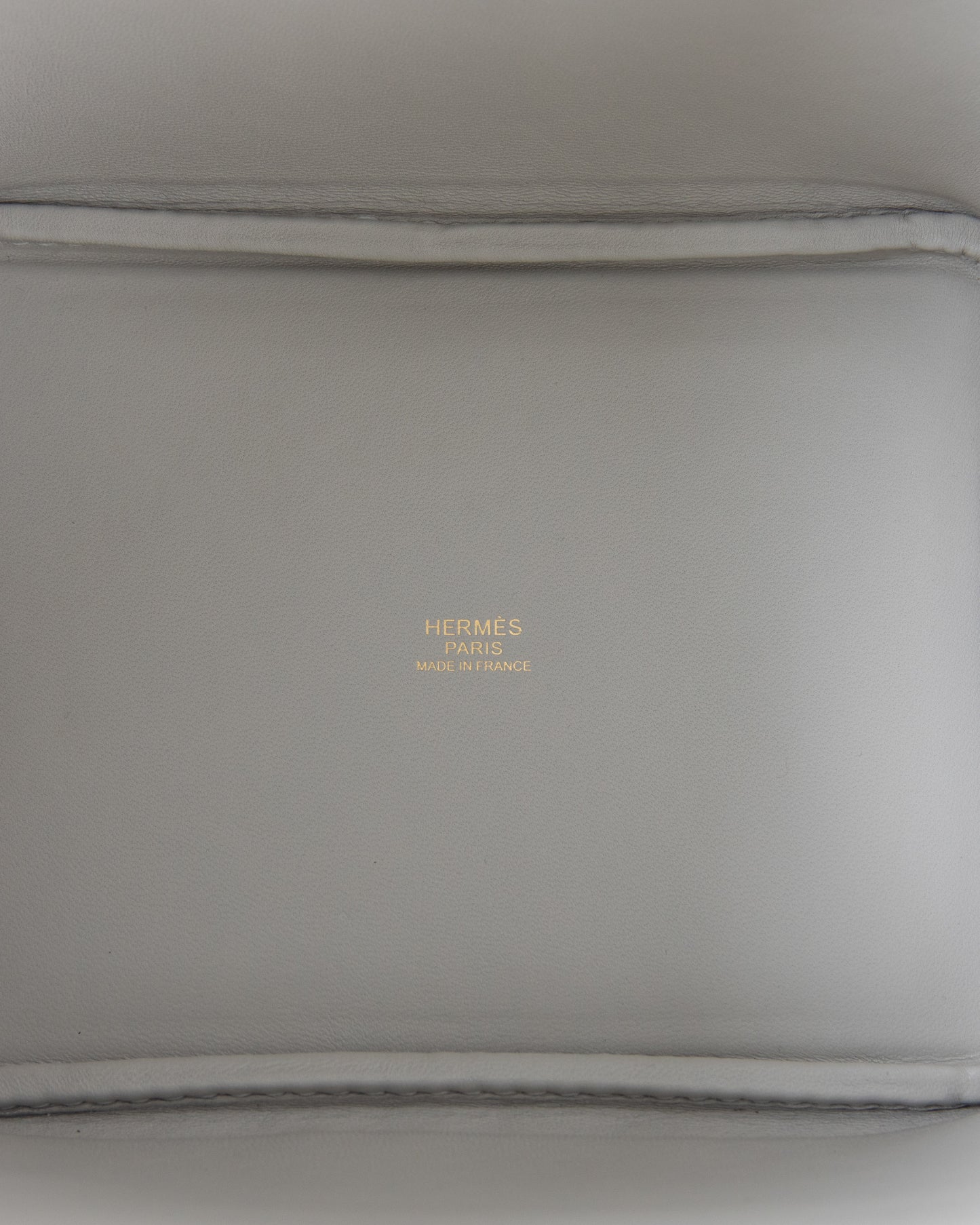 Picotin 18 Gris Perle in Ostrich Skin with Gold Hardware
