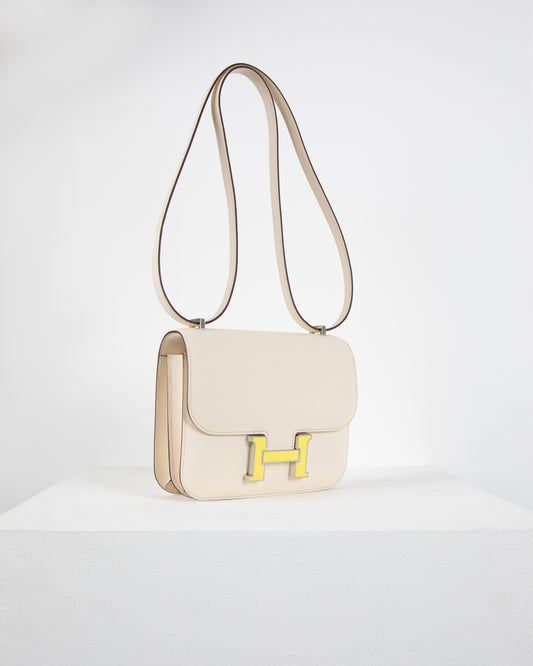 Constance 18 Nata in Epsom Leather with Yellow Enamel Palladium Hardware