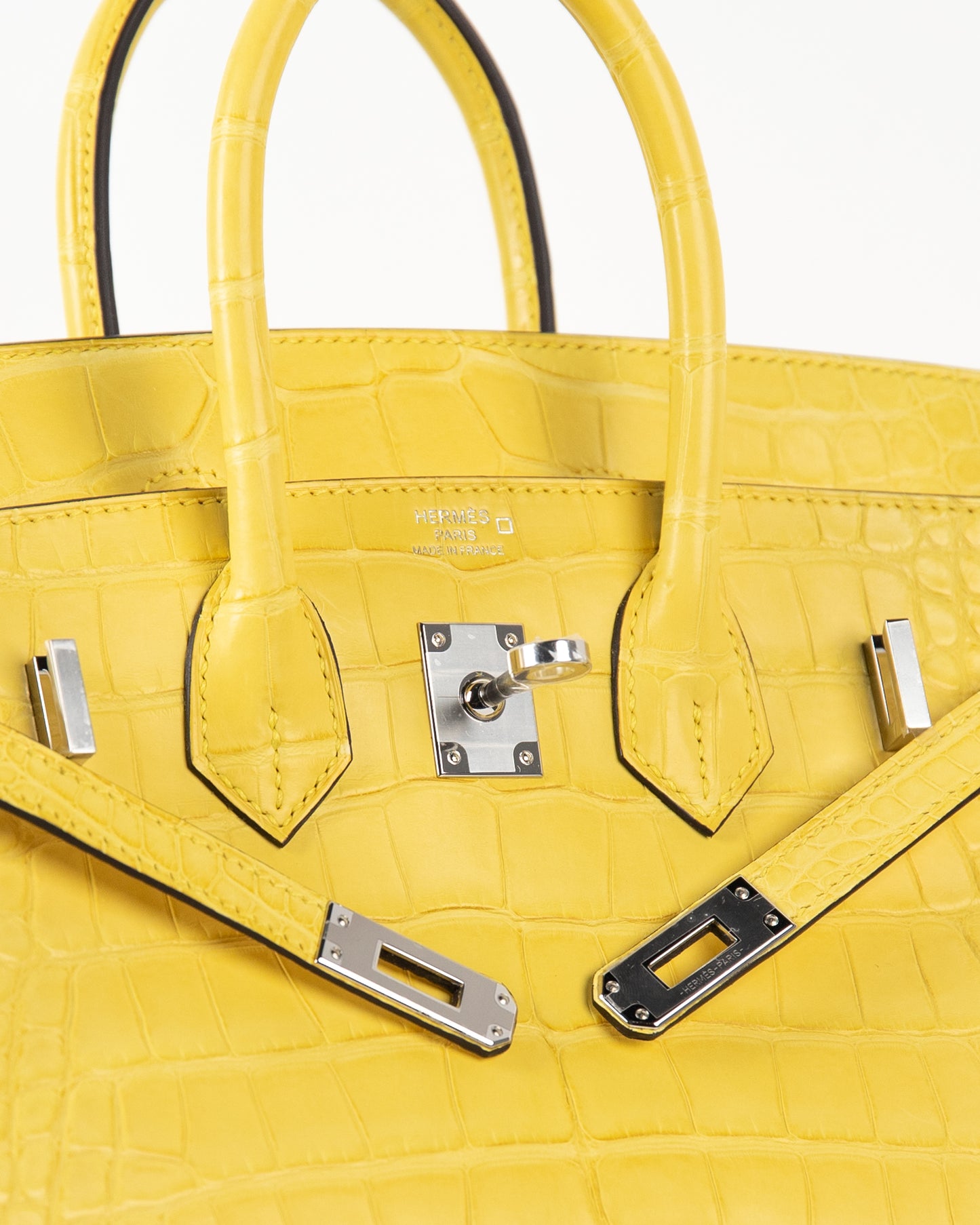 Birkin 25 in Mimosa Crocodile with Gold Hardware