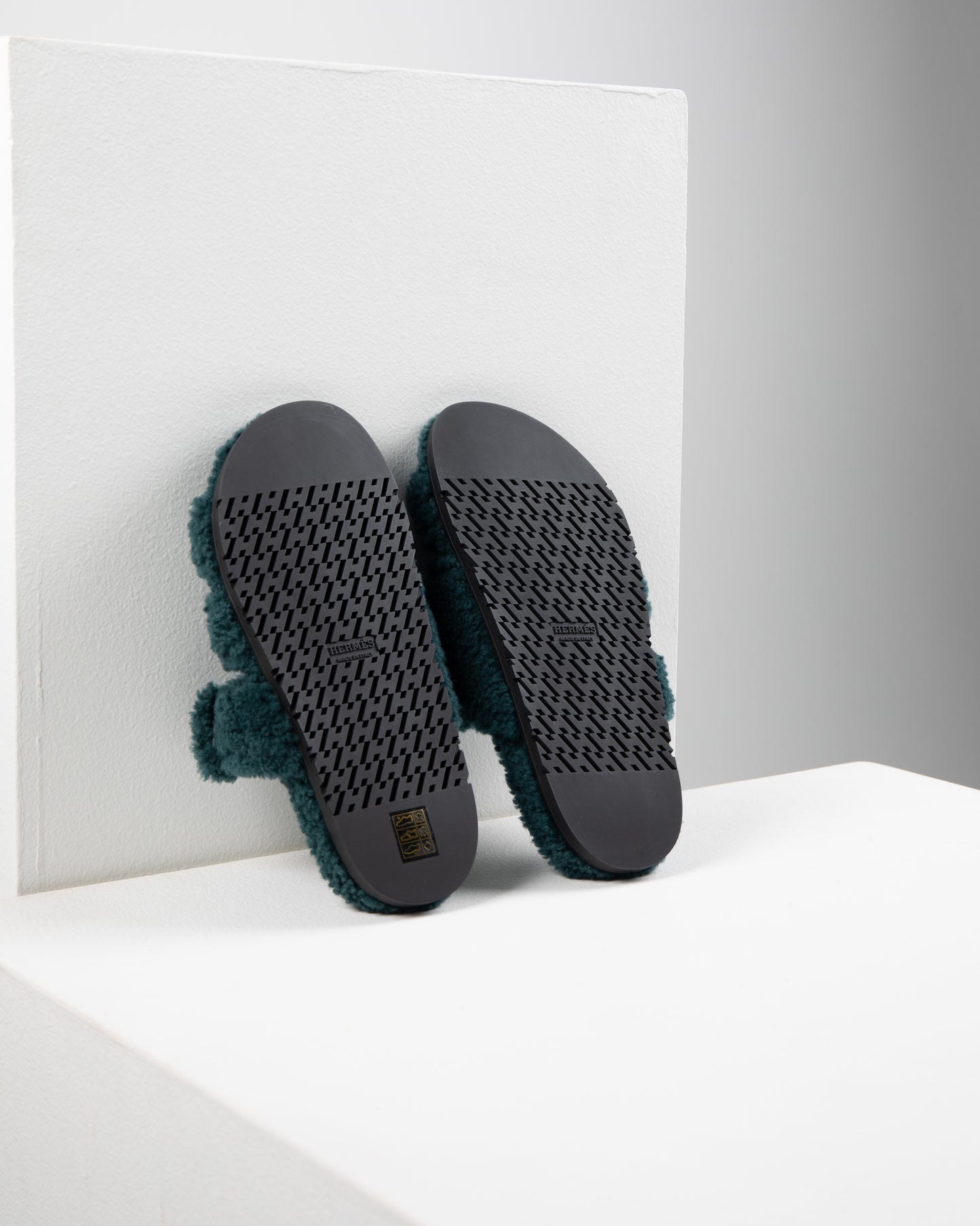 Chypre Sandal Peau Lainee in Vert Anglais