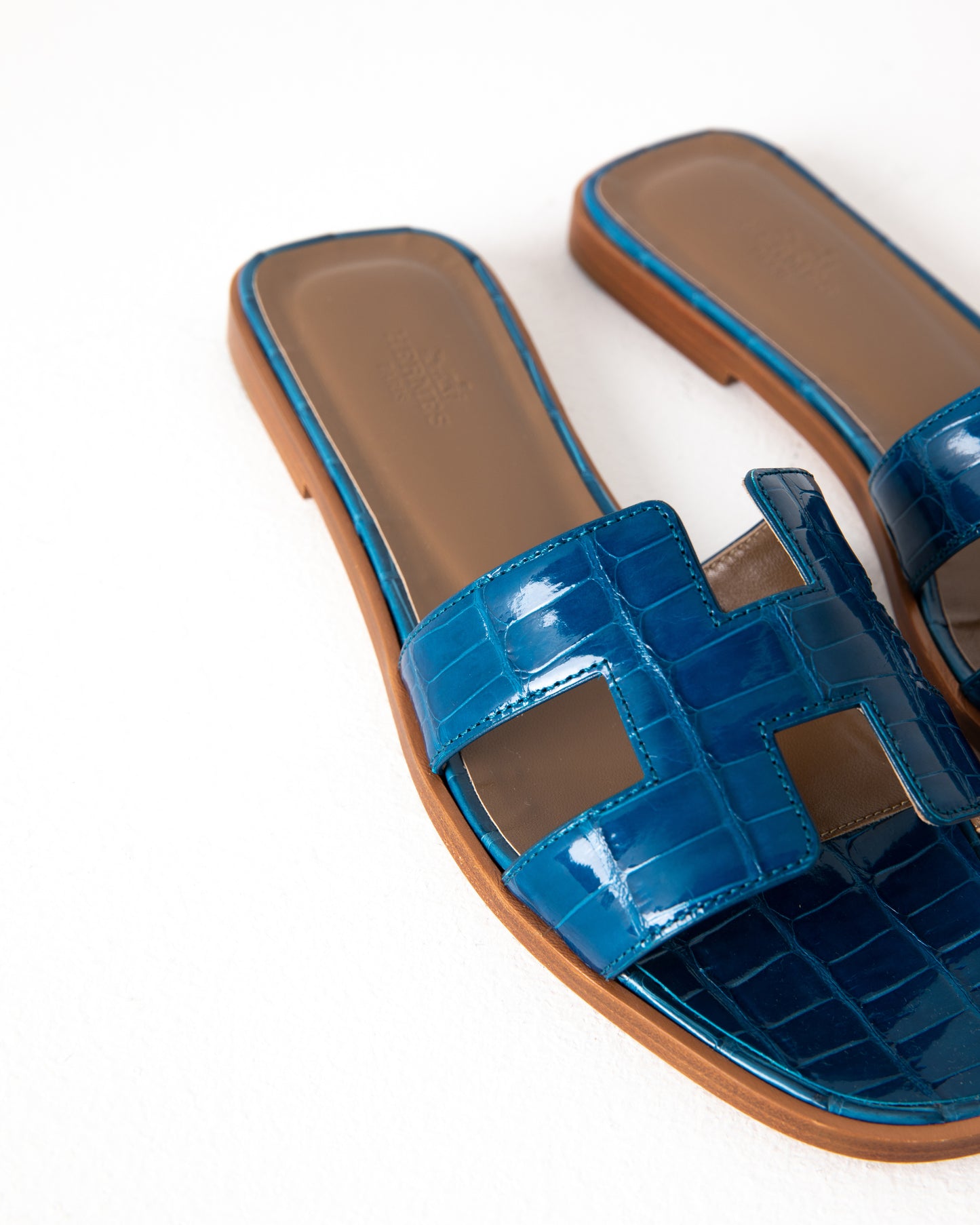 Oran Sandal Blue Crocodile