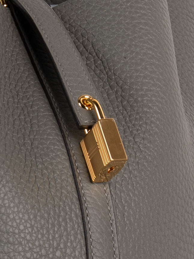 Picotin 22 in Gris Meyer Clemence with Gold Hardware