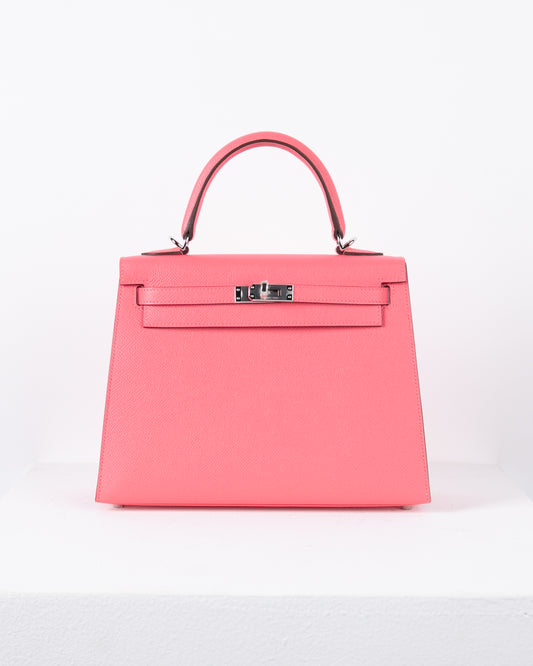 Kelly 25 in Rose Azalee Epsom with Palladium Hardware