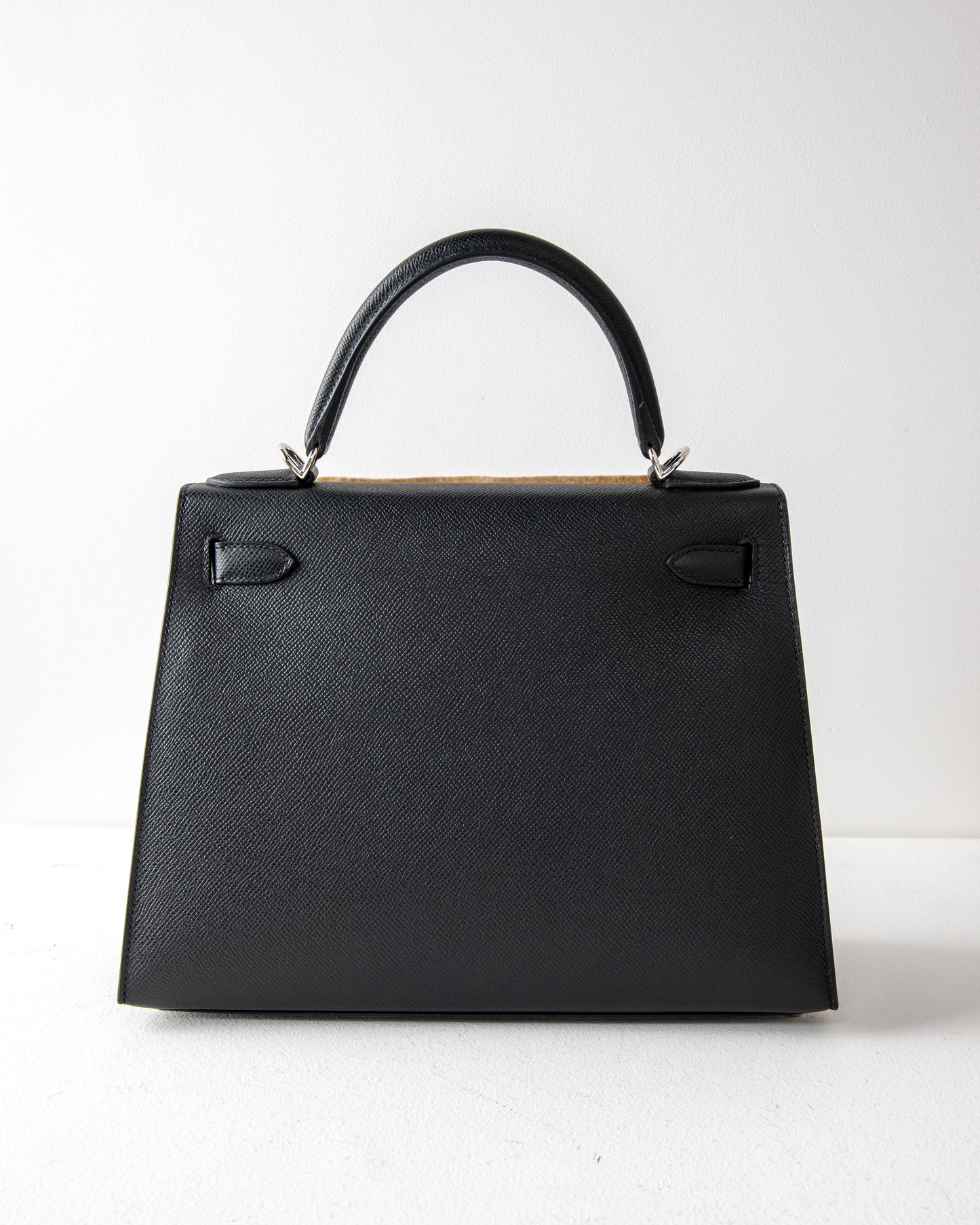 Kelly 28 in Sellier Leather Black with Palladium Hardware