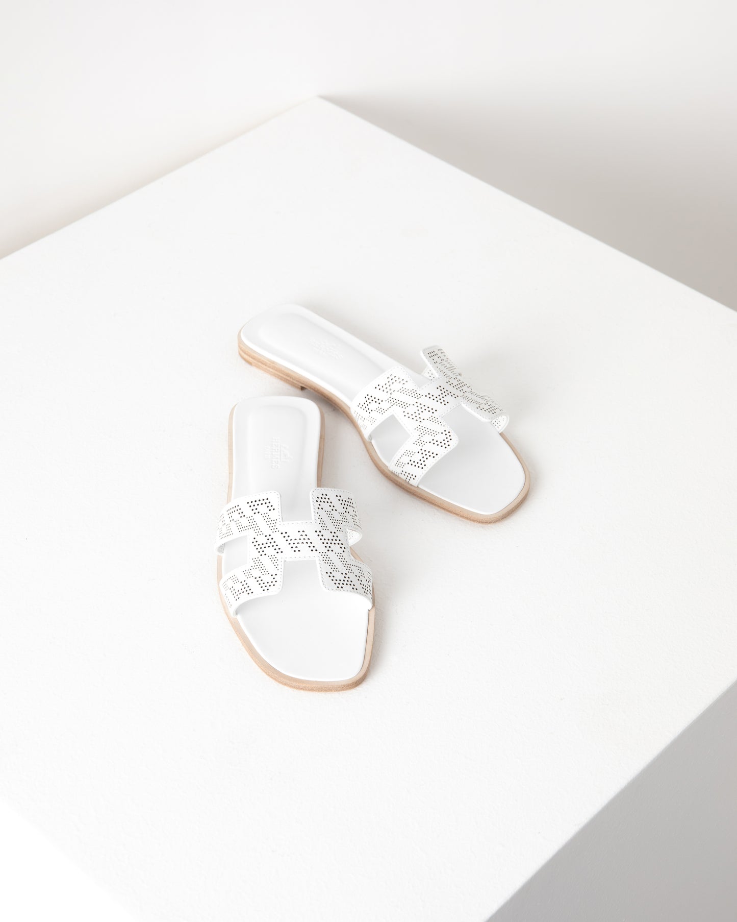 Oran Sandal in Perforated White