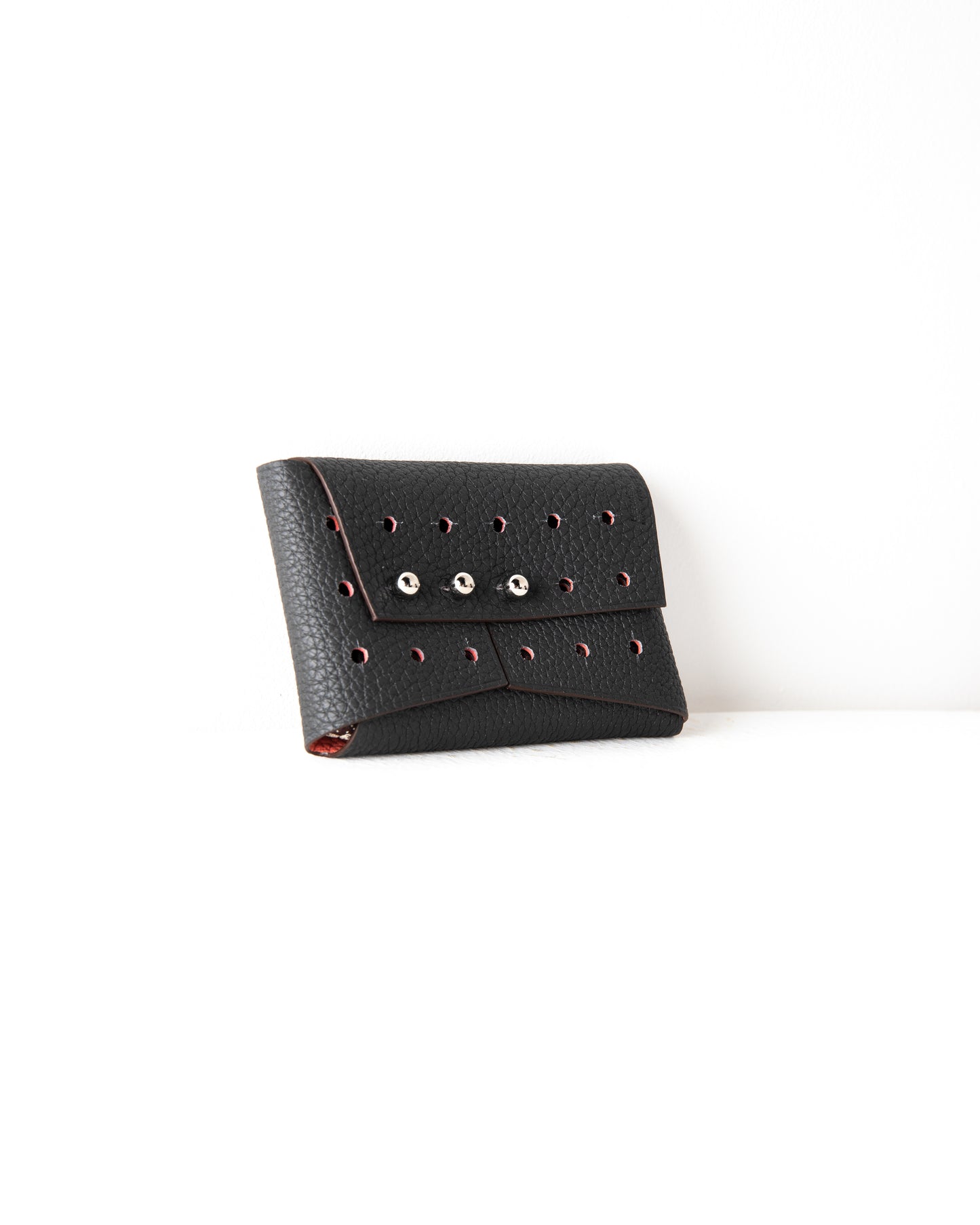 Perforated Change Purse in Black