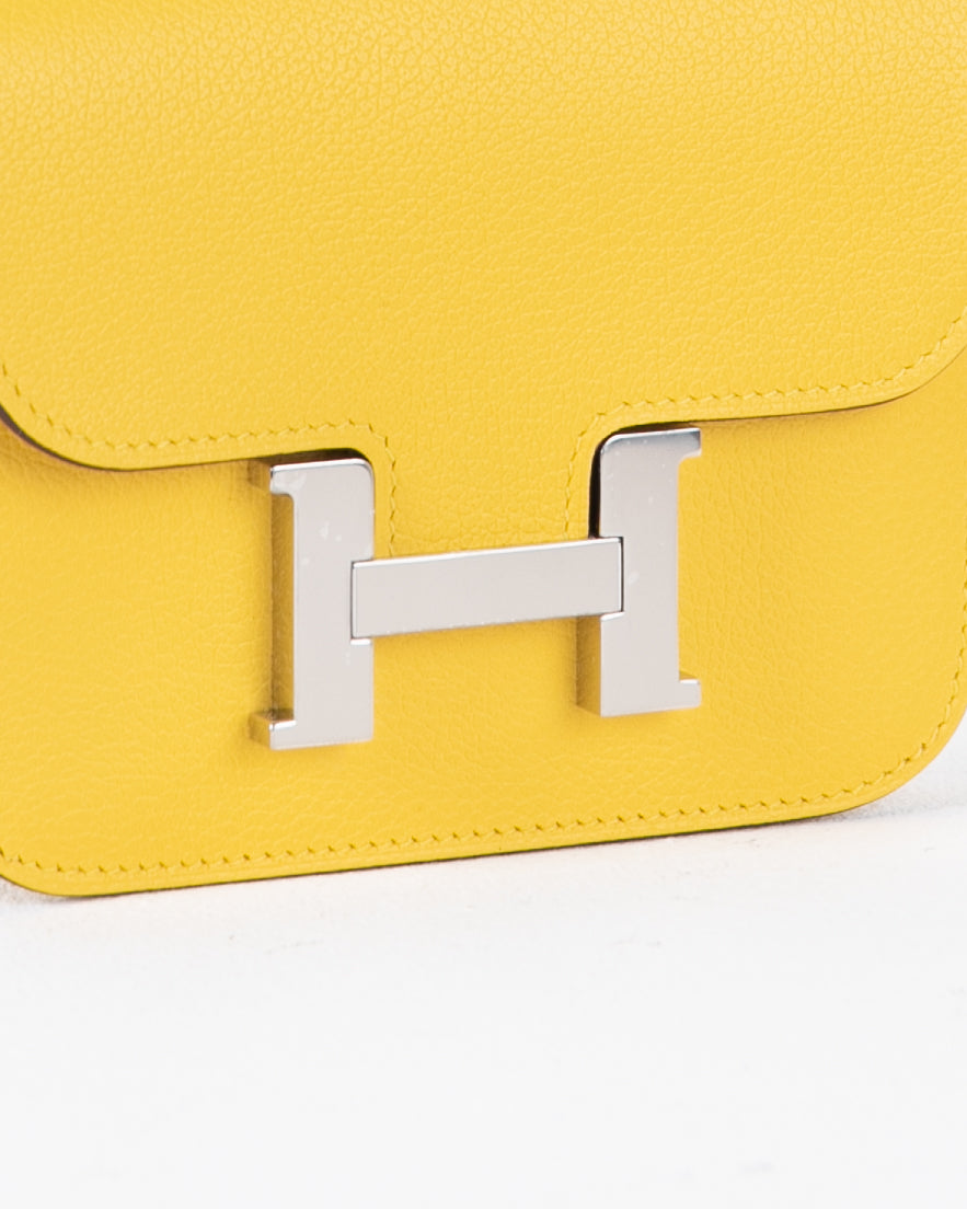 Constance Slim Compact in Jaune De Naples Evercolor with Palladium Hardware