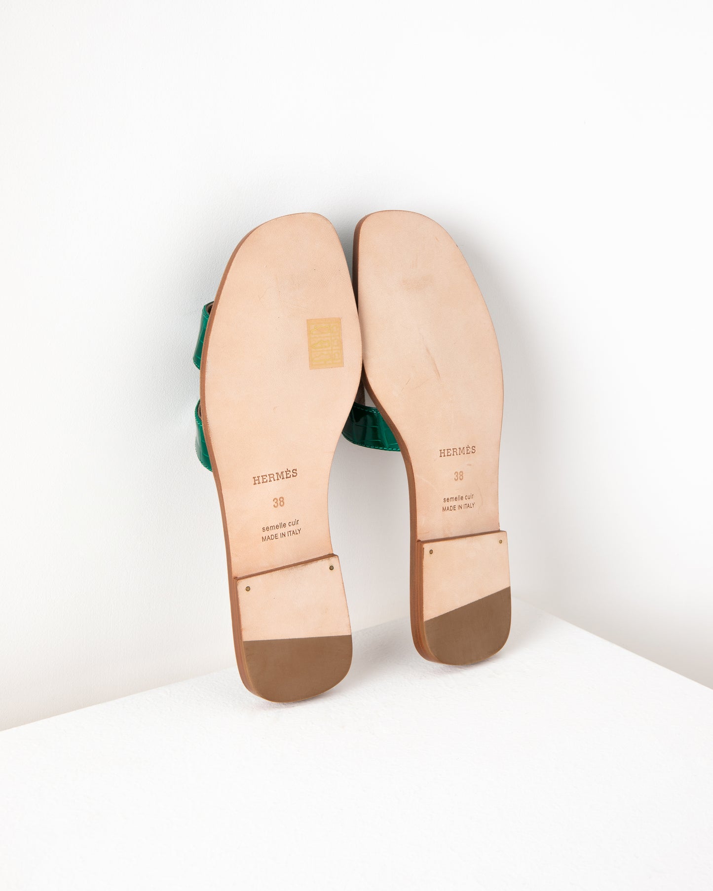 Oran Sandal in Green Crocodile