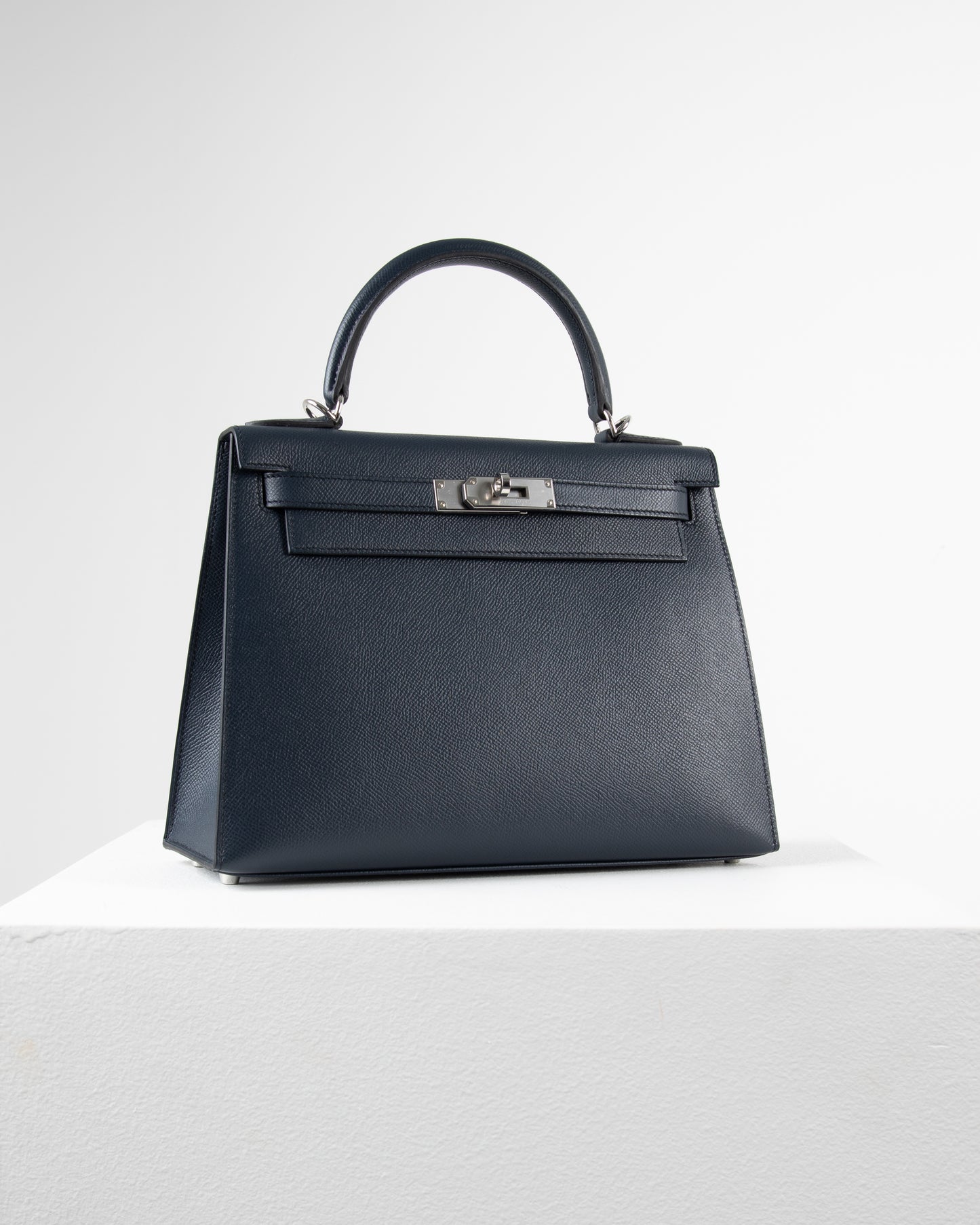 Kelly 28 Bleu Indigo in Epsom Leather with Palladium Hardware
