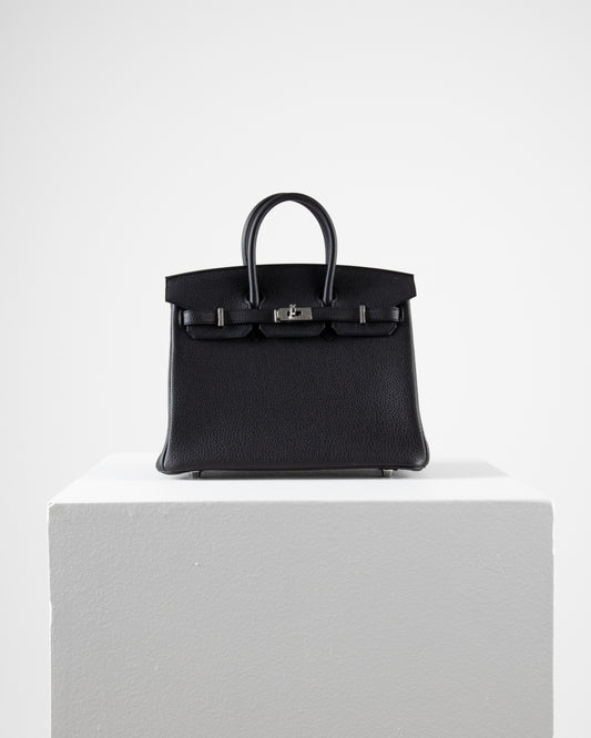 Birkin 25 Black in Togo Leather with Palladium Hardware