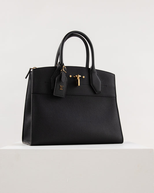 (Preloved) Louis Vuitton City Steamer Bag MM in Black