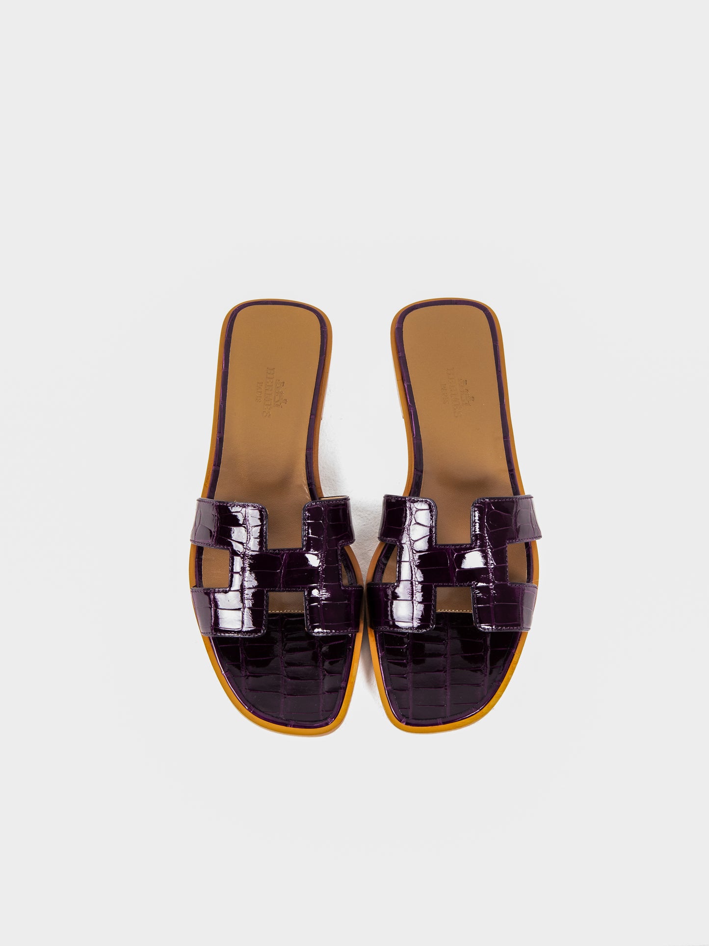 Oran Sandal in Alligator Amethyste/Violet