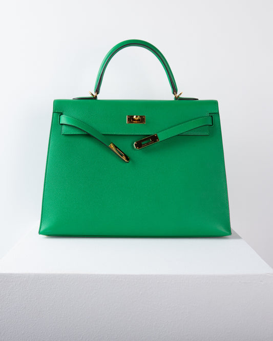 Kelly 35 Sellier in Bambou Epsom Leather with Gold Hardware