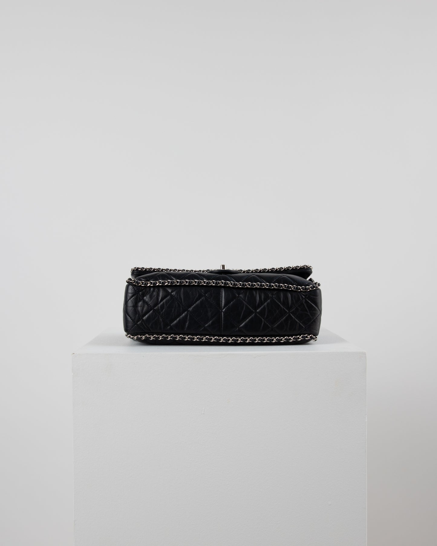 Chanel Chain Around Flap Bag in Black Lambskin