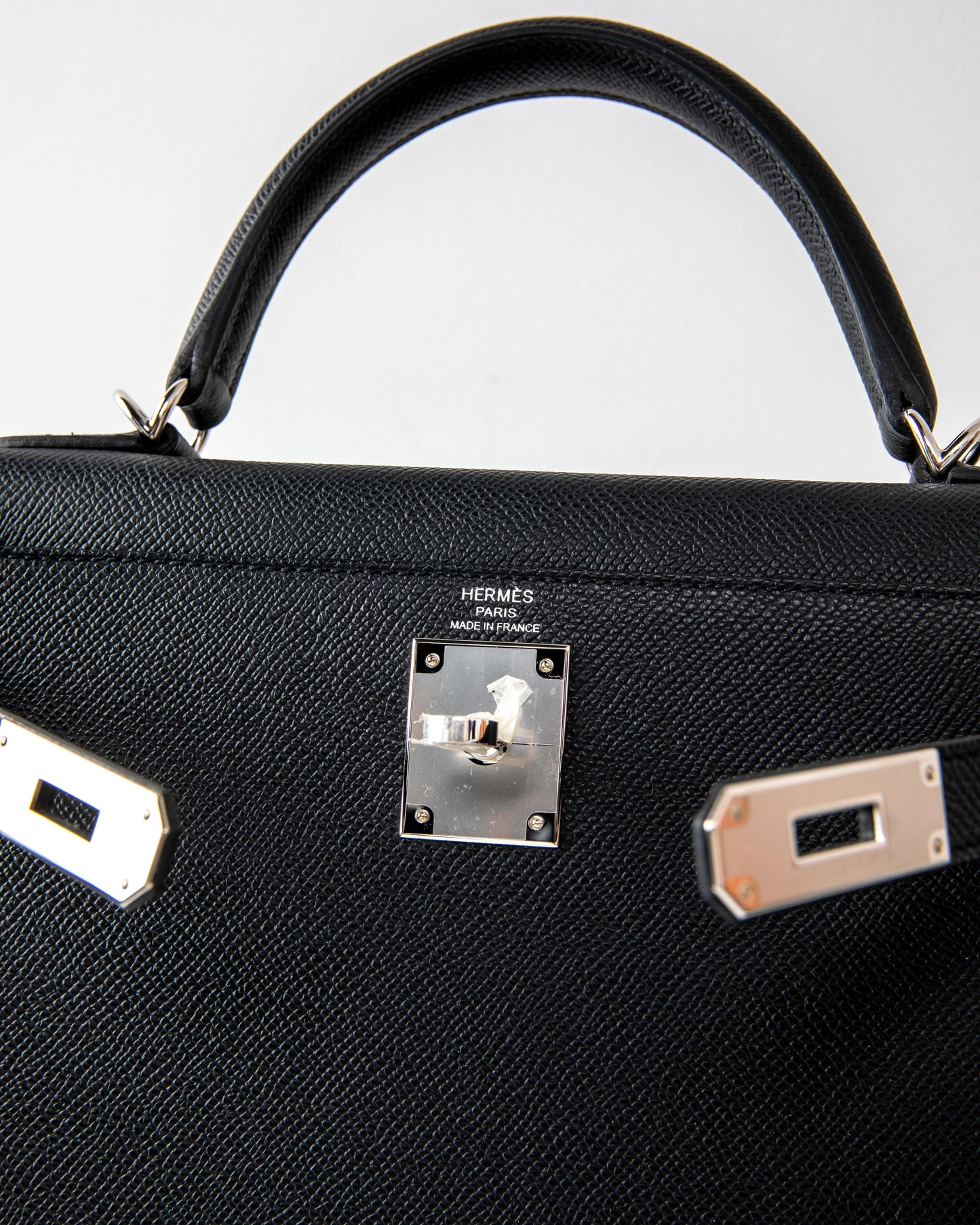 Kelly 28 in Sellier Leather Black with Palladium Hardware