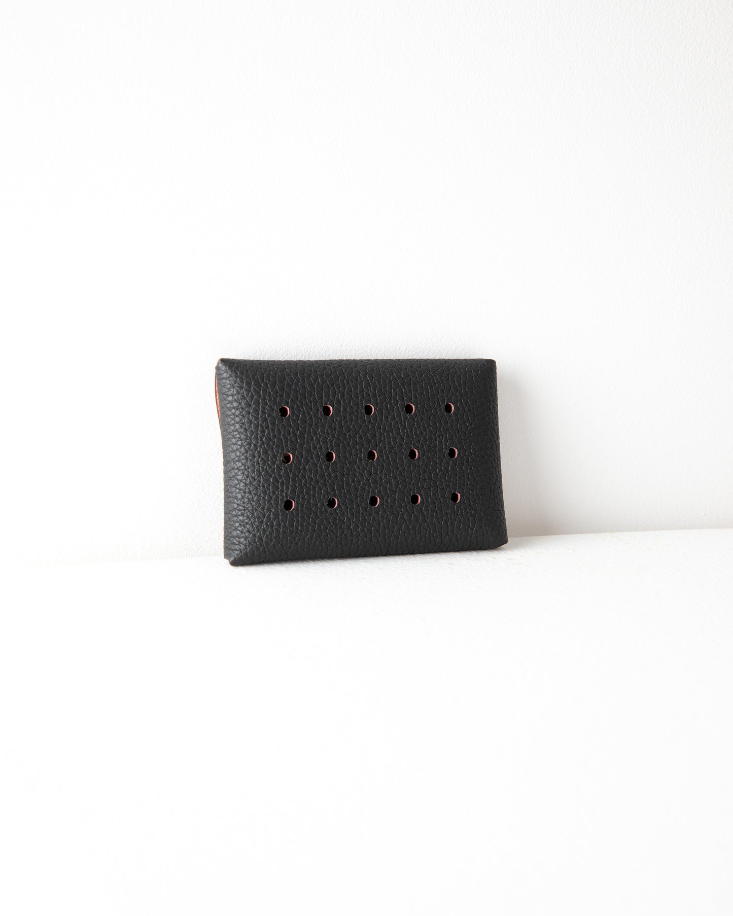 Perforated Change Purse in Black