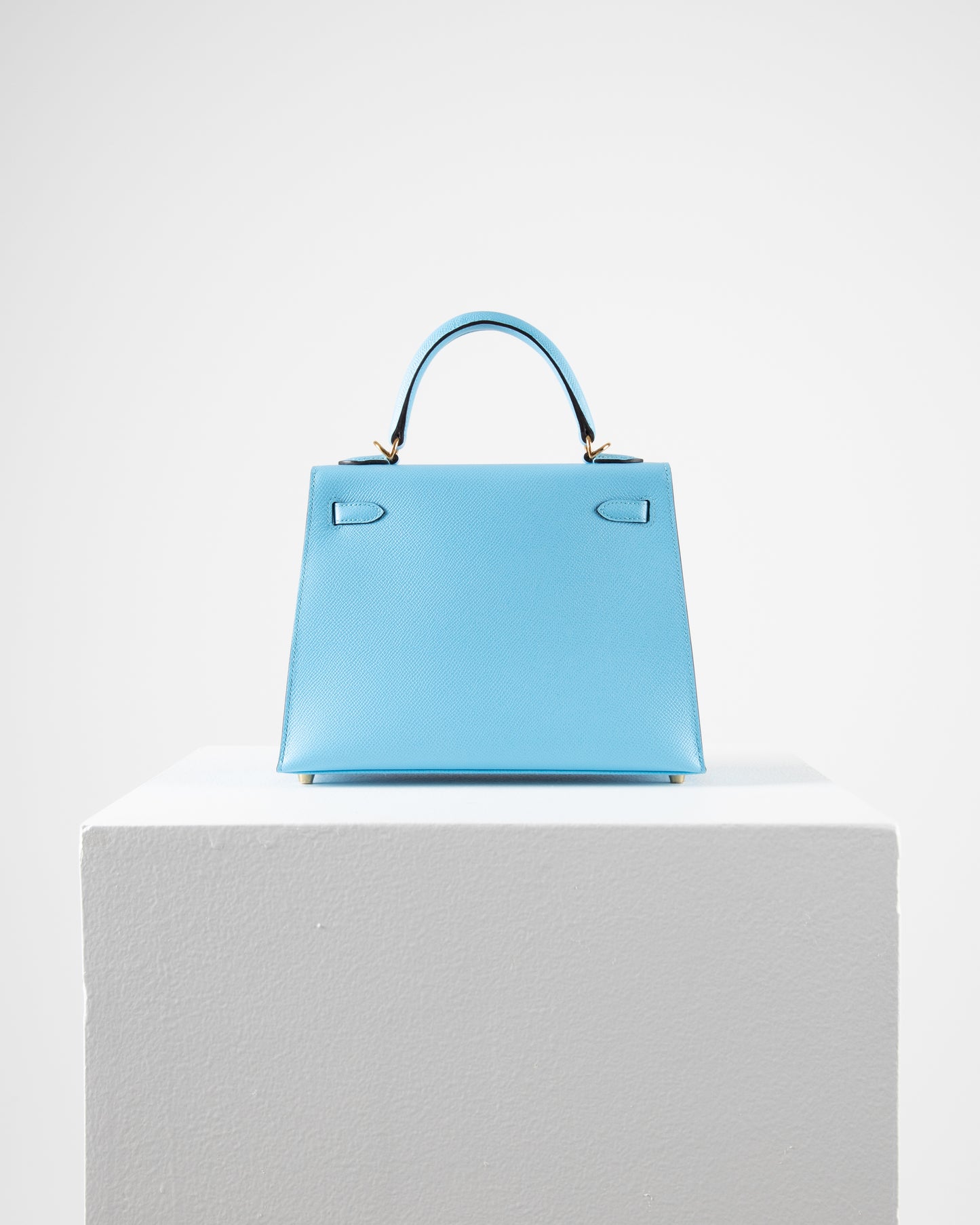 Kelly 25 in Bleu Celeste Epsom Leather with Gold Hardware