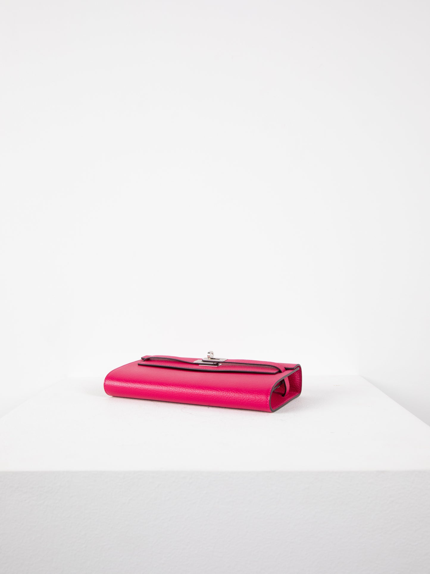 Kelly To Go in Chevre Mysore Rose Mexico with Palladium Hardware