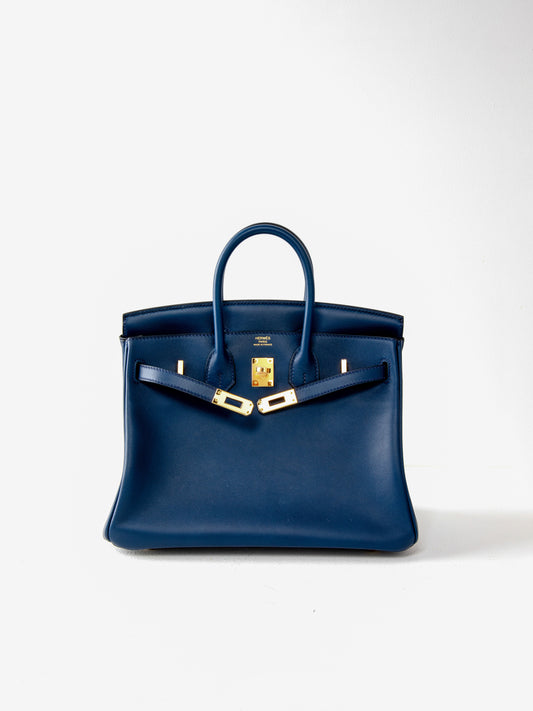 Birkin 25 Bleu Saphir Swift Leather with Gold Hardware