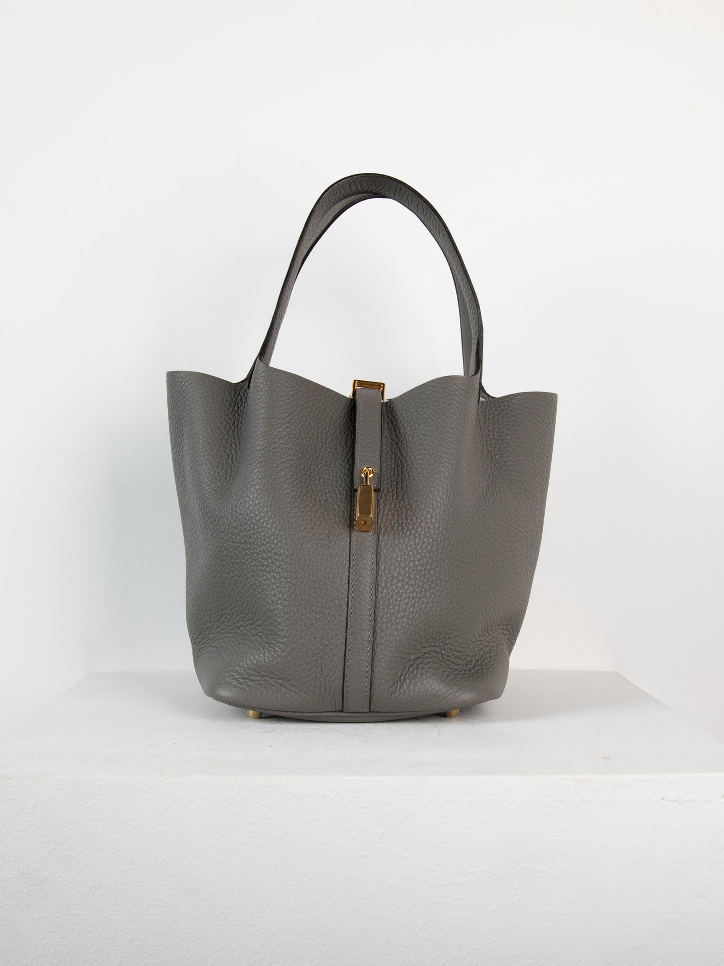 Picotin 22 in Gris Meyer Clemence with Gold Hardware